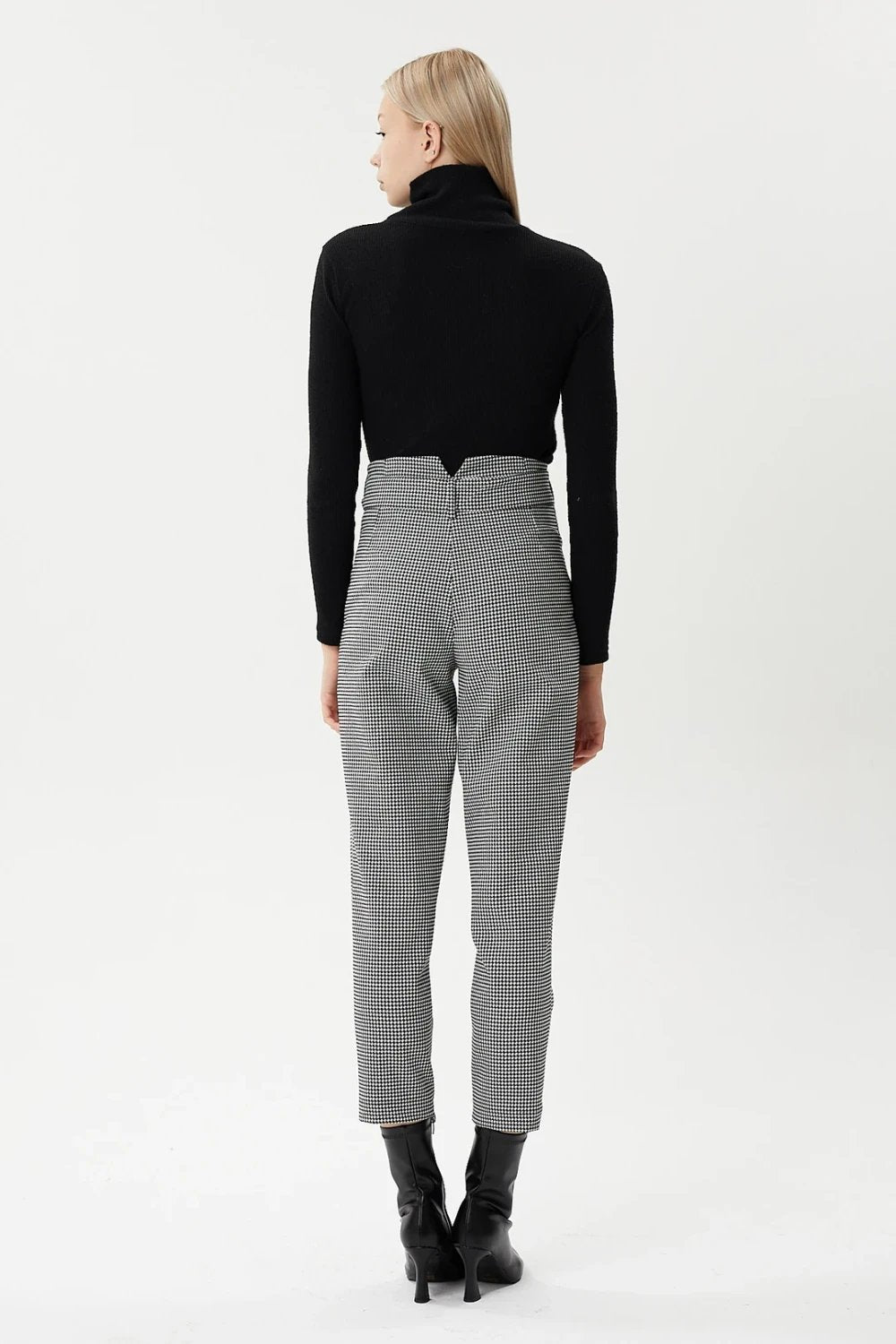 Nilgün Mirza-Koton Lycra Jakarlı Özel Kumaş Pantolon-Pantolon-4-Milagron.com