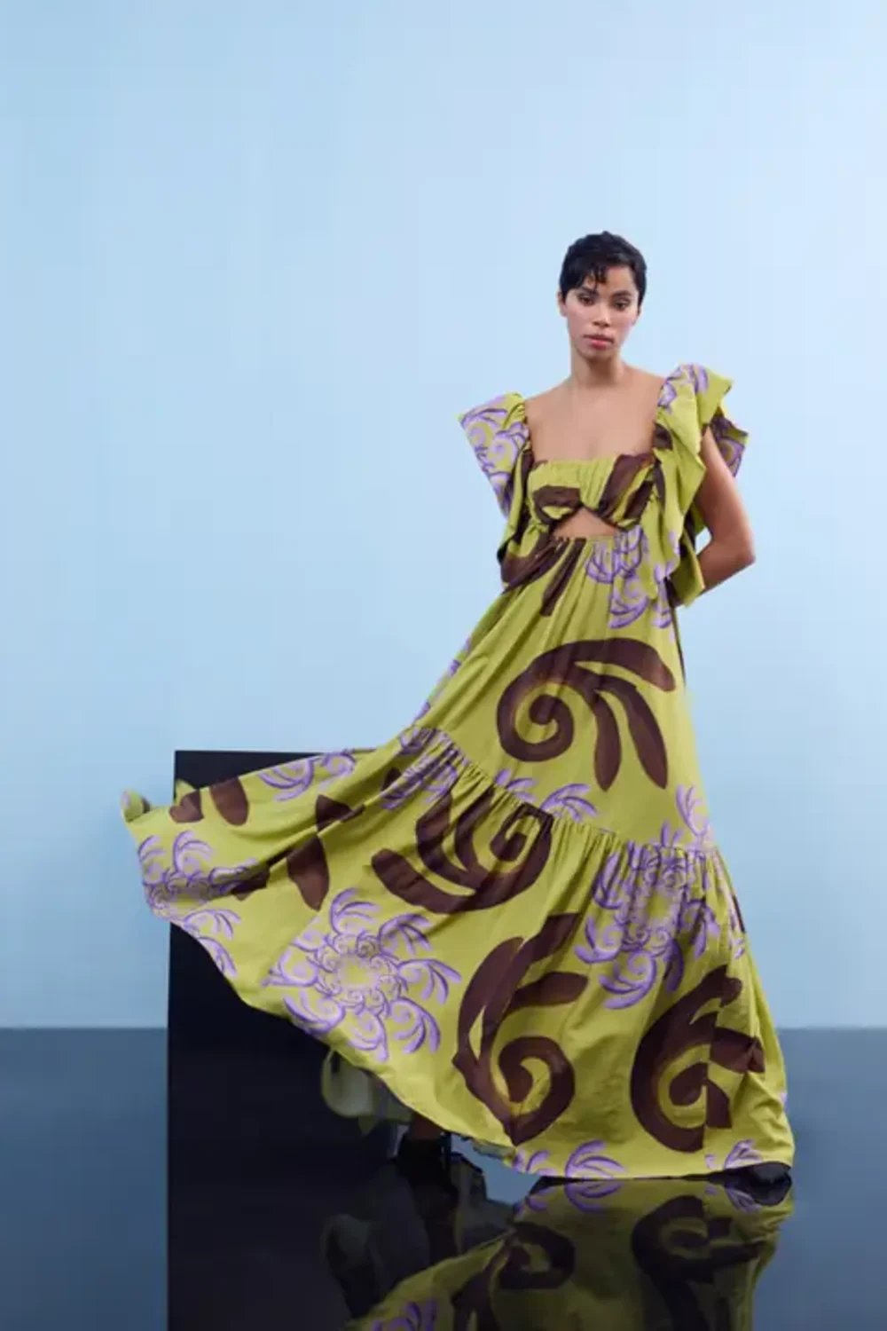 Nilgün Mirza-Tropi̇cal Desenli̇ Elbi̇se-Elbise-2-Milagron.com