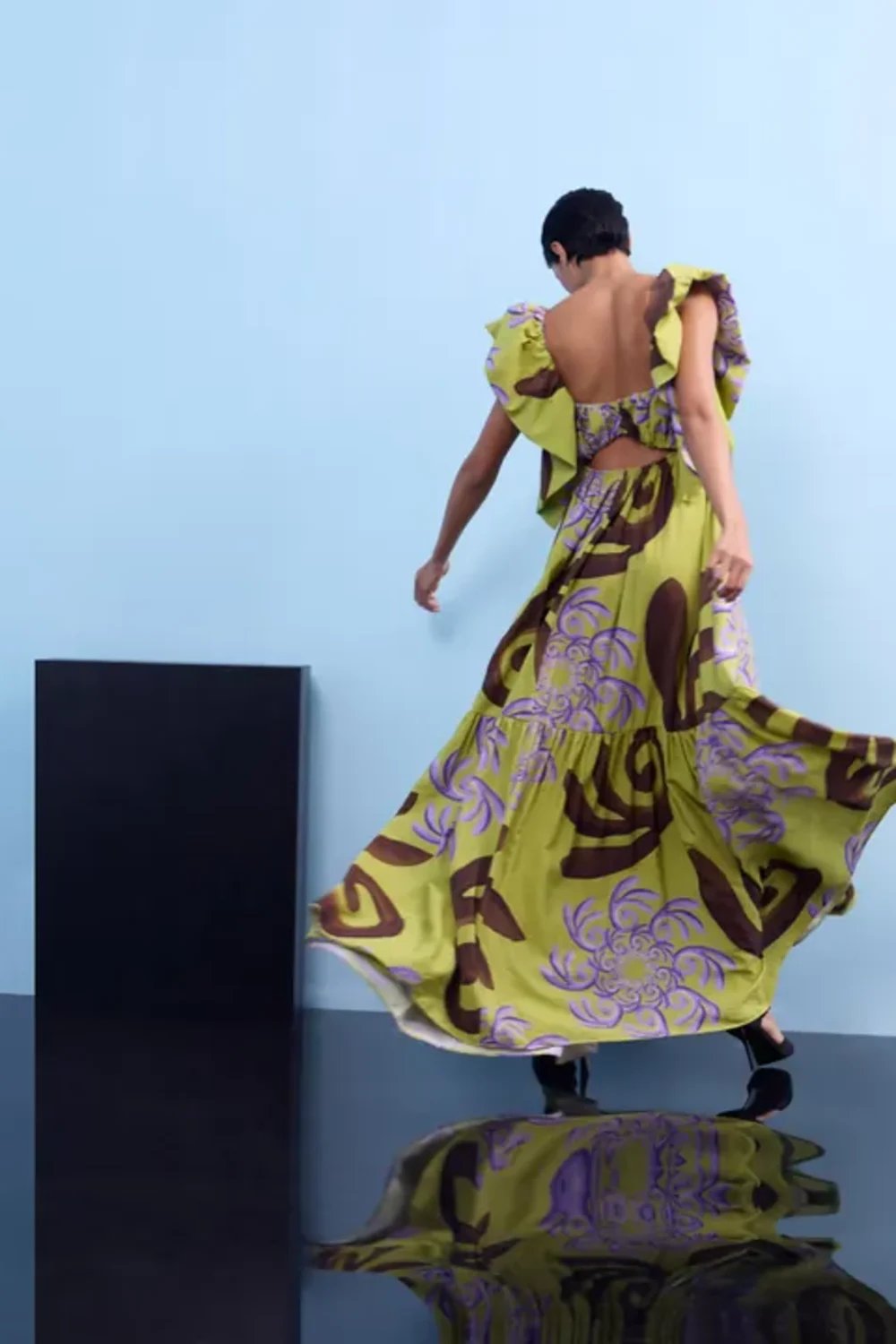 Nilgün Mirza-Tropi̇cal Desenli̇ Elbi̇se-Elbise-3-Milagron.com