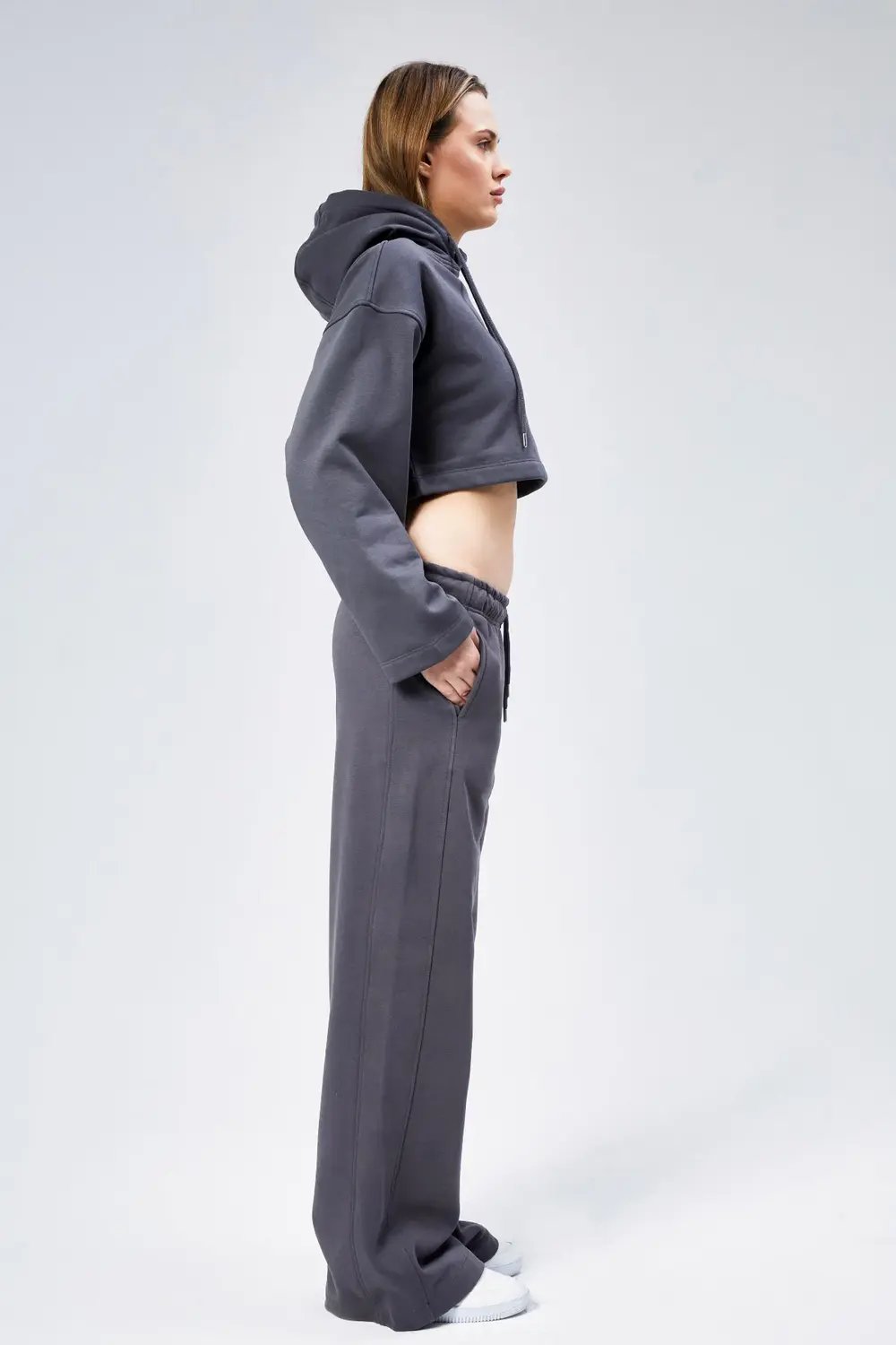 Nineteen Brand-Geniş Paça Şardonlu Eşofman Altı-Eşofman-3-Milagron.com