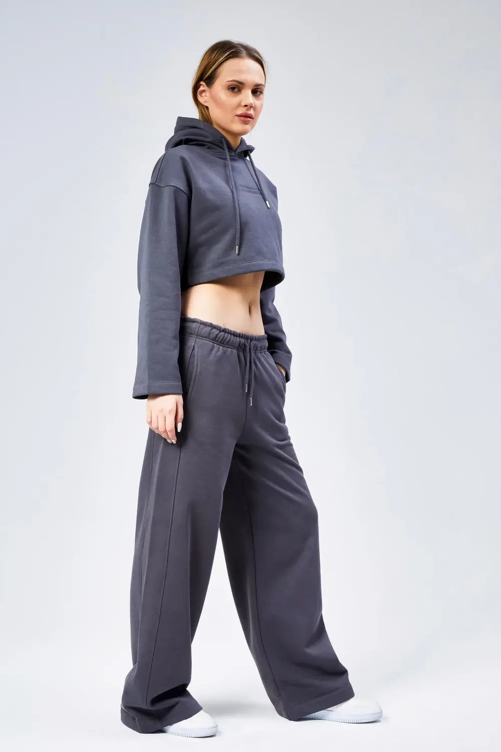 Nineteen Brand-Geniş Paça Şardonlu Eşofman Altı-Eşofman-4-Milagron.com