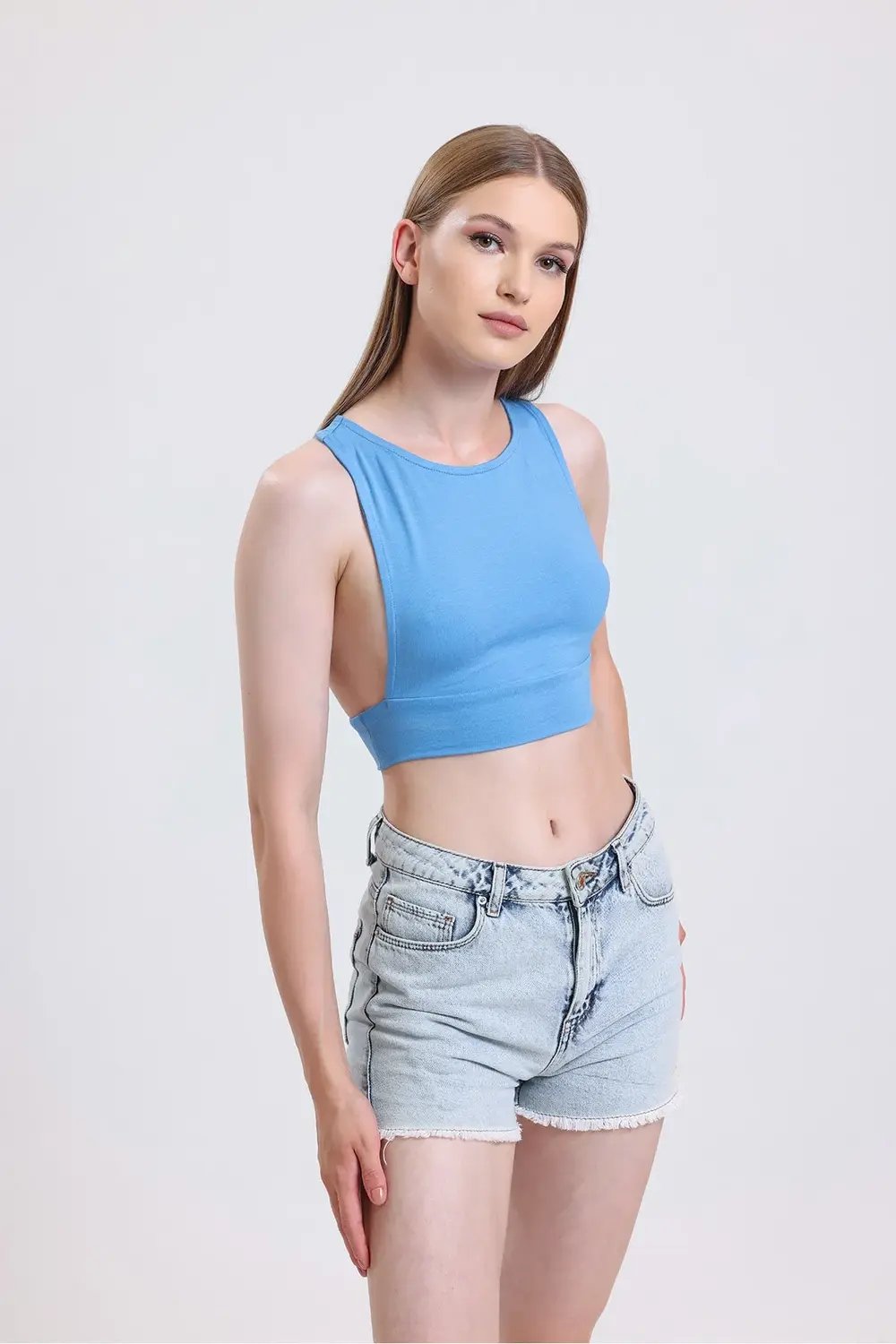 Nineteen Brand-Sırt Dekolteli Crop Atlet-Crop Top-1-Milagron.com