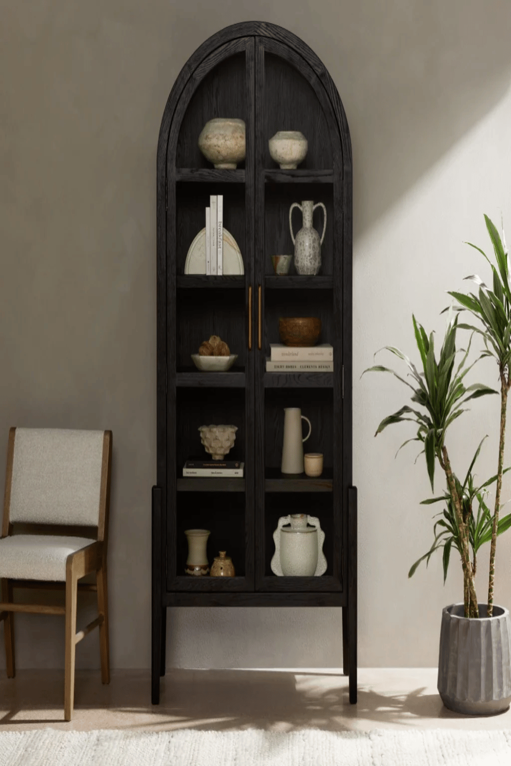 Nobelux home-Grandeur Glass Matte Black Vitrin-Dolap-1-Milagron.com