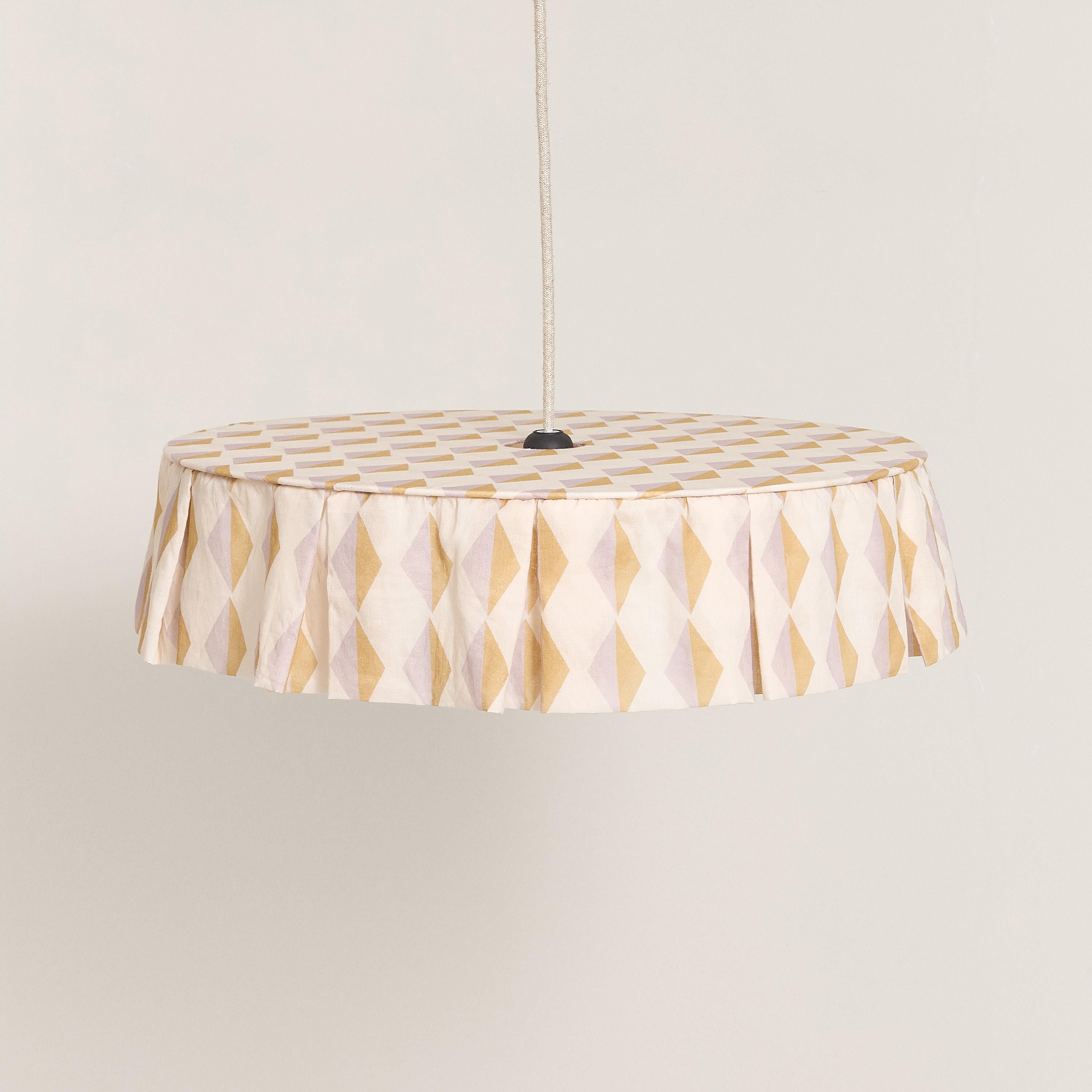 Vibes Aydınlatma Şapkası, 50Cm Çap, Mustard Lilac Harlequin