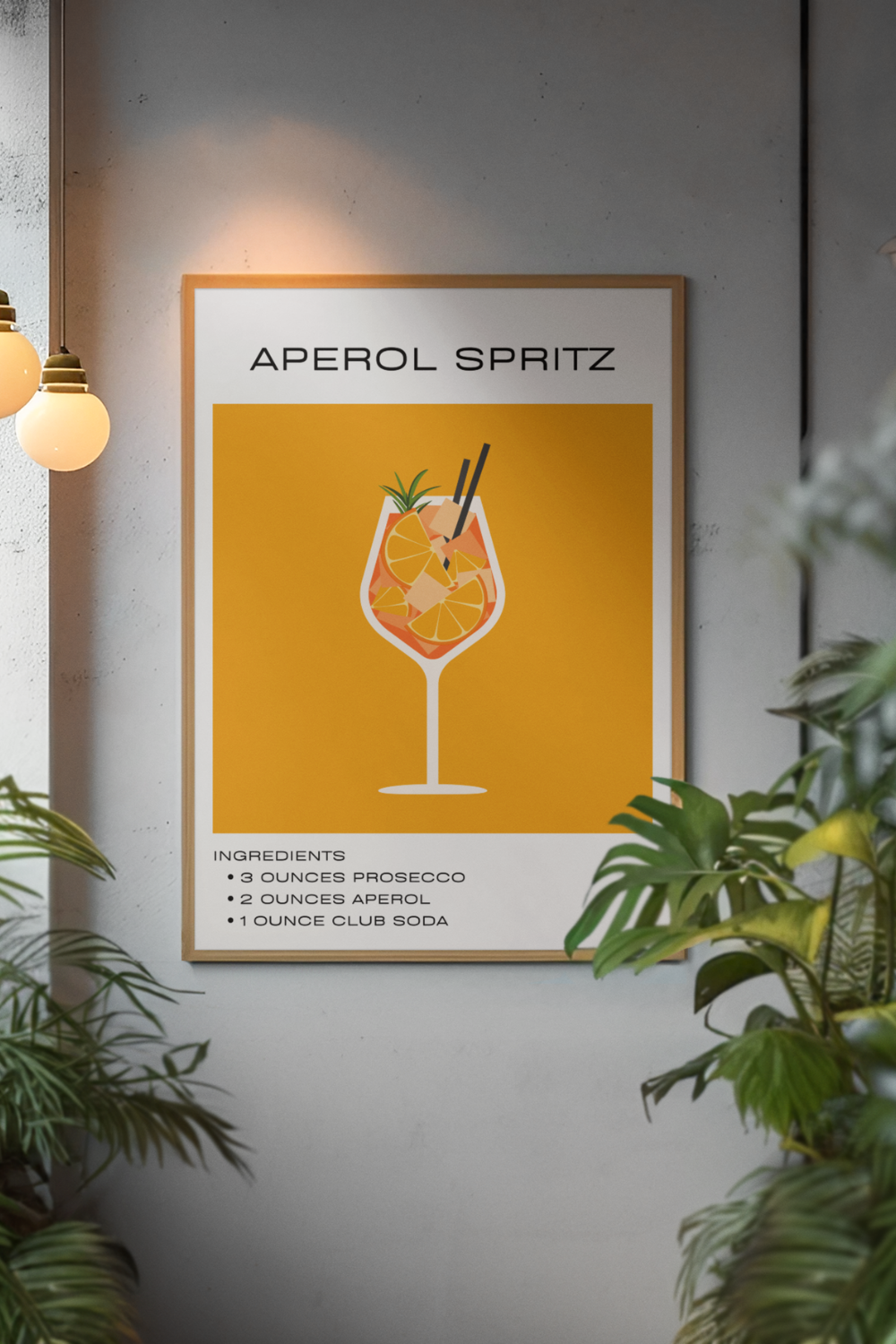 Nord Design-Kokteyl Serisi Çerçeveli Tablo - Aperol-Tablo-3-Milagron.com