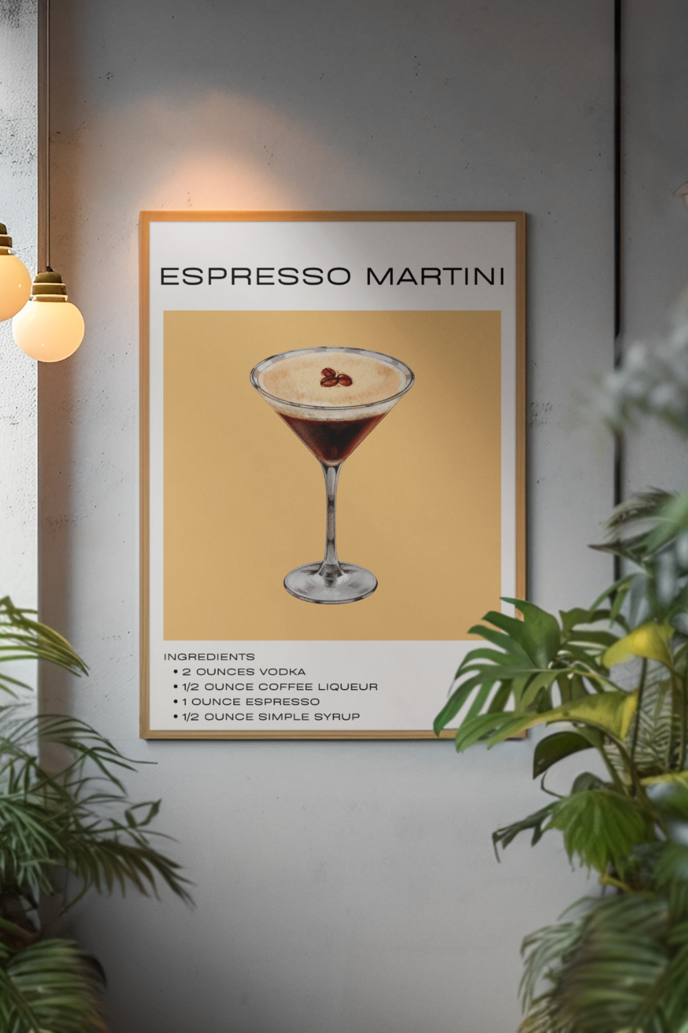 Nord Design-Kokteyl Serisi Çerçeveli Tablo - Espresso Martini-Tablo-3-Milagron.com