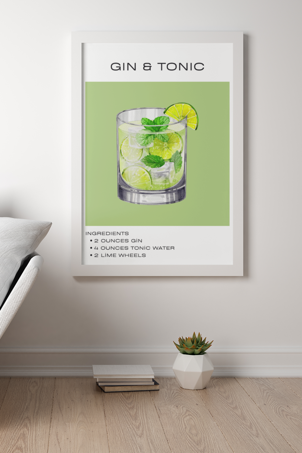 Nord Design-Kokteyl Serisi Çerçeveli Tablo - Gin & Tonic-Tablo-1-Milagron.com