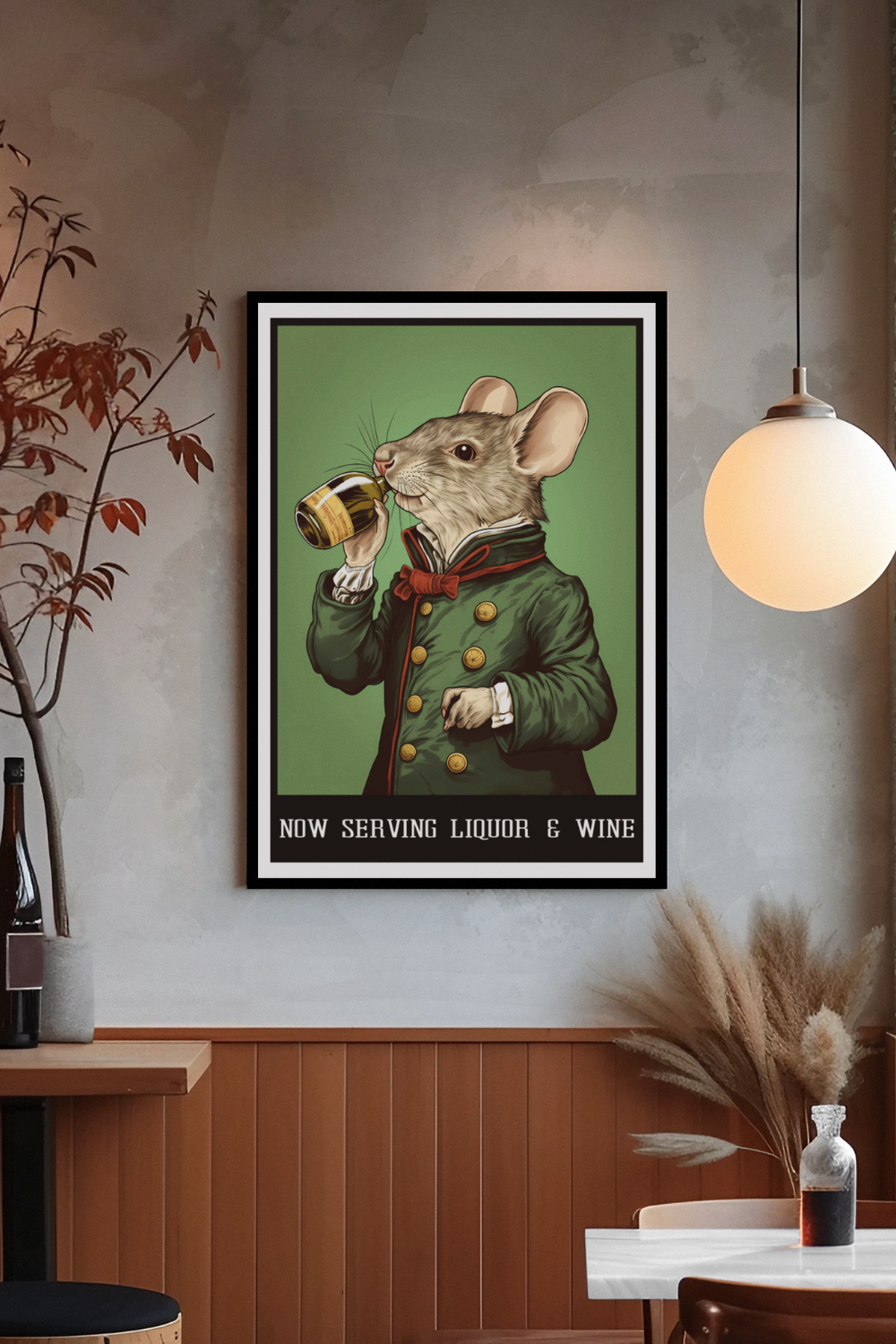 Nord Design-Kokteyl Serisi Çerçeveli Tablo - Liqour-Tablo-2-Milagron.com