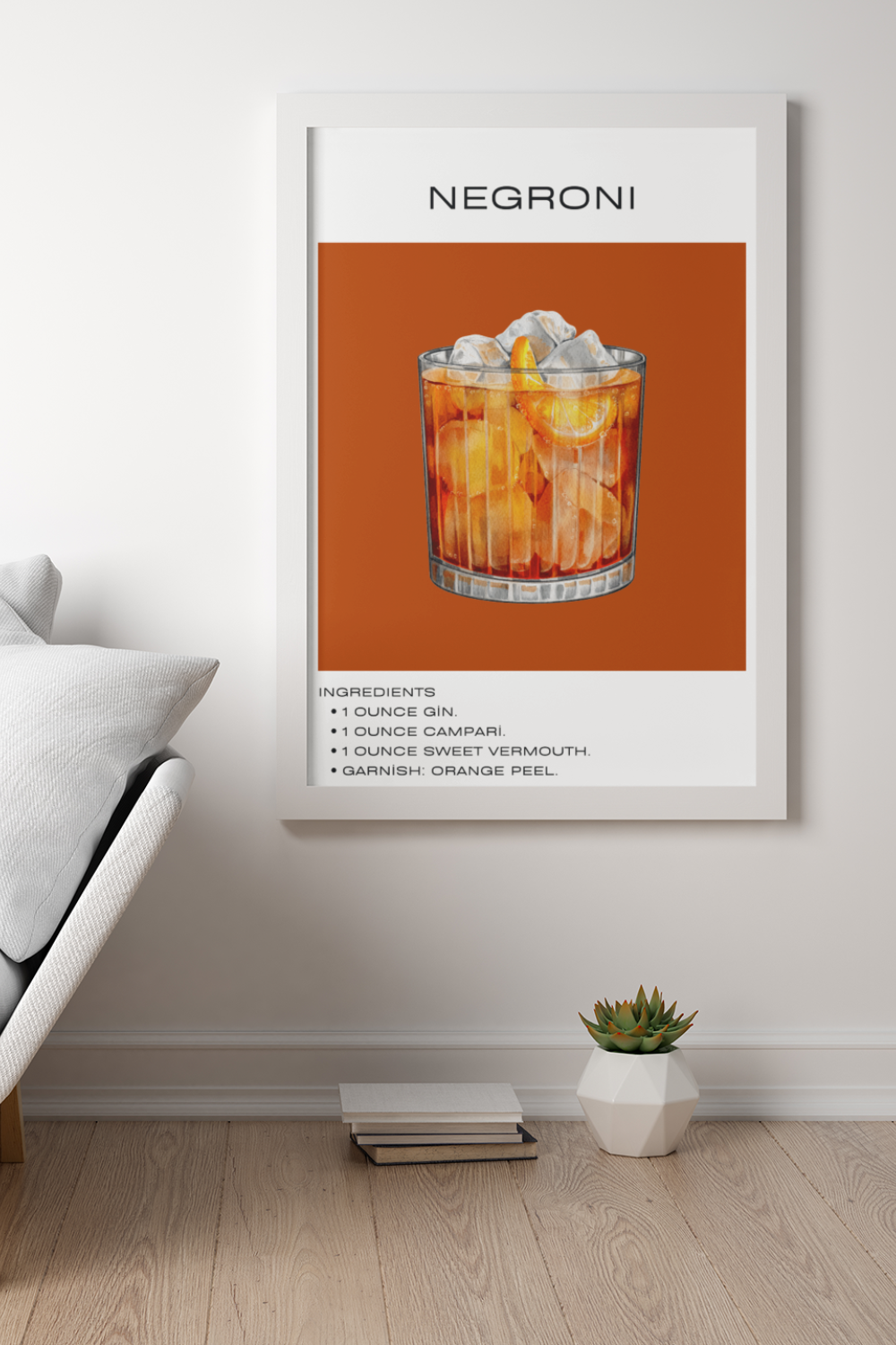 Nord Design-Kokteyl Serisi Çerçeveli Tablo - Negroni-Tablo-1-Milagron.com