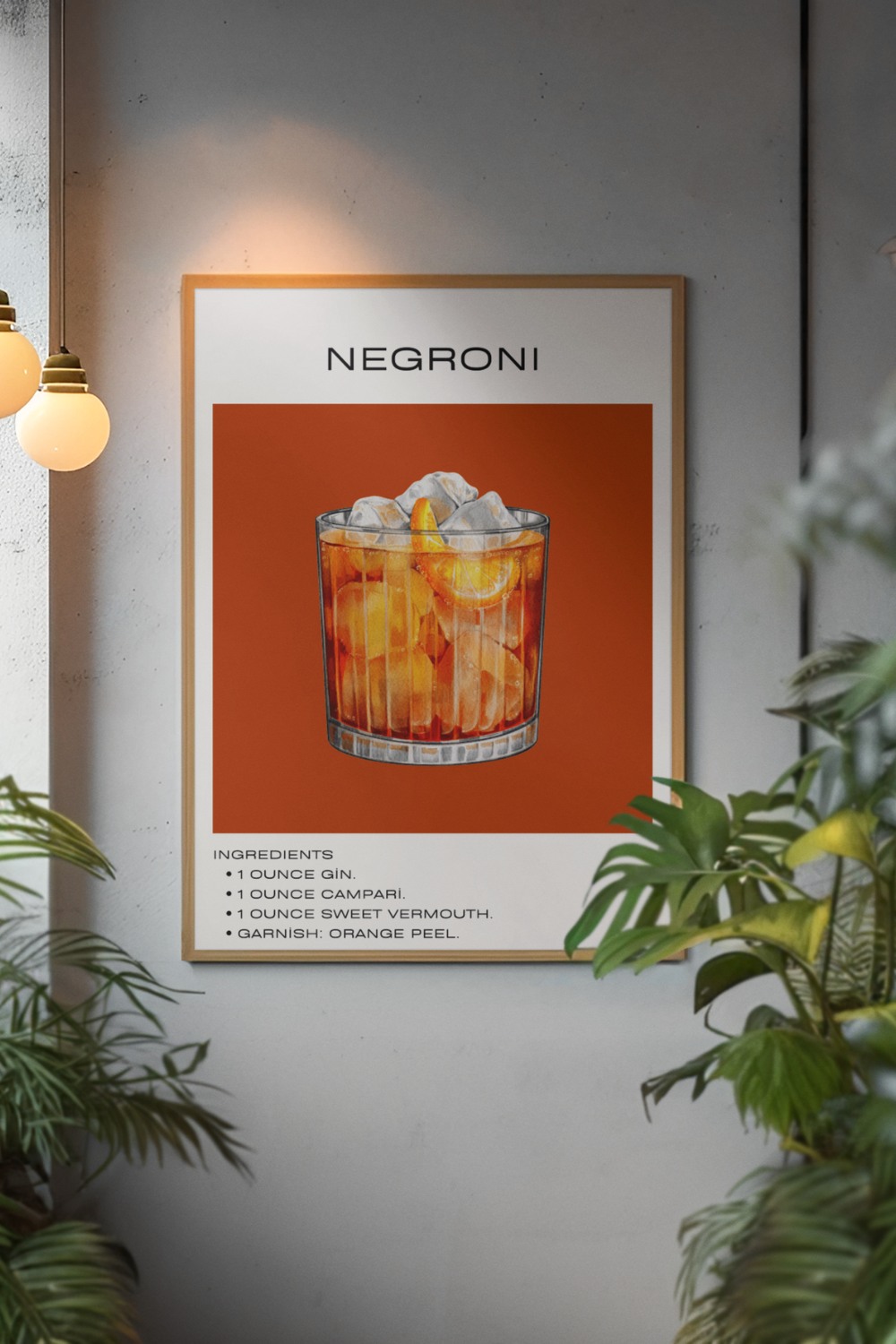 Nord Design-Kokteyl Serisi Çerçeveli Tablo - Negroni-Tablo-3-Milagron.com