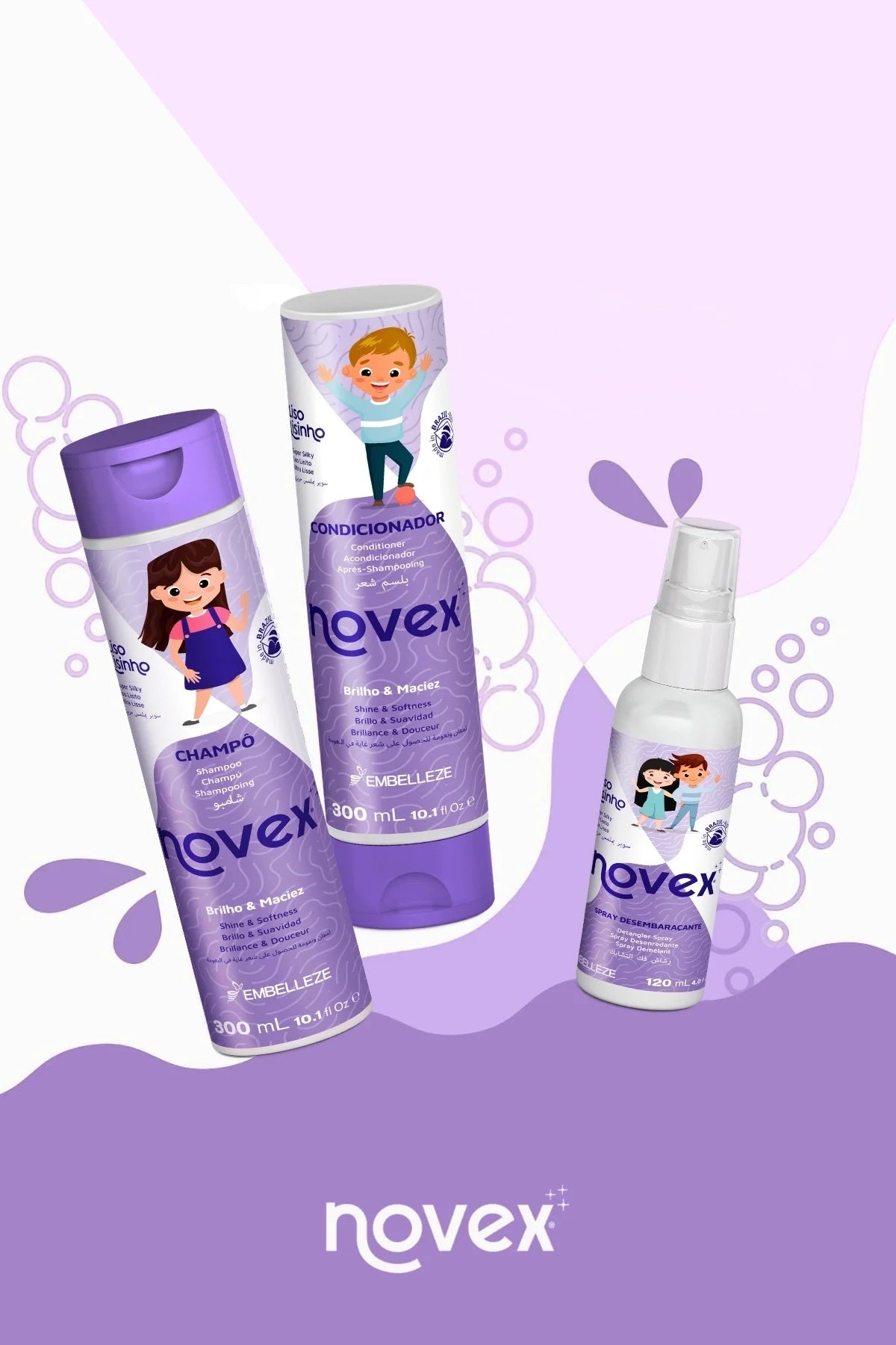 Novex Super Silky - Düz Saçlı Çocuklar İçin Nemlendirici Kolay Tarama Spreyi 120ml
