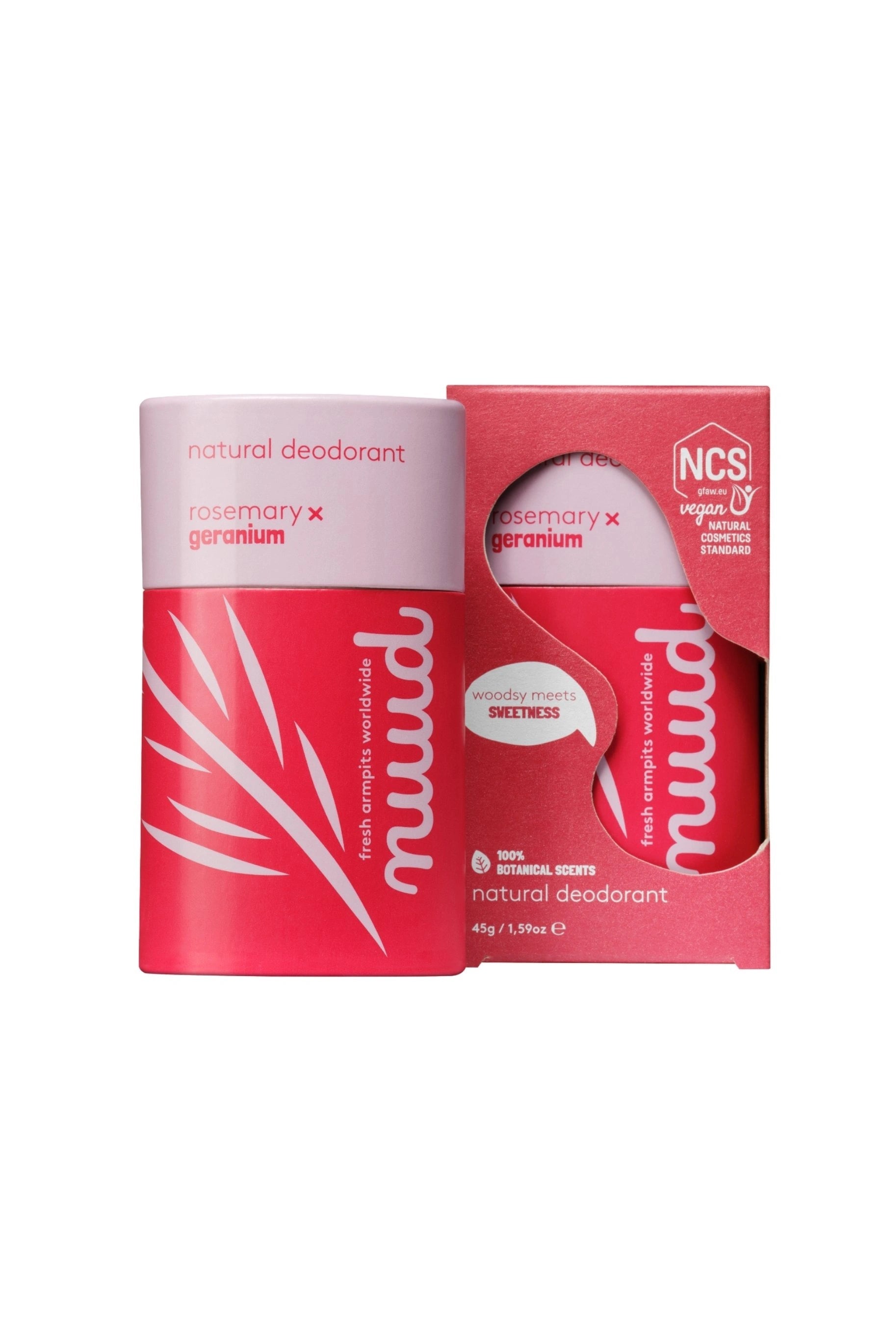 Nuud-Rosemary x Geranium Stick 45g 48 Saat Etkili, %100 Doğal & Vegan Parfümsüz Biberiye X Sardunya Kokulu Stick Deodorant-Deodorant-1-Milagron.com