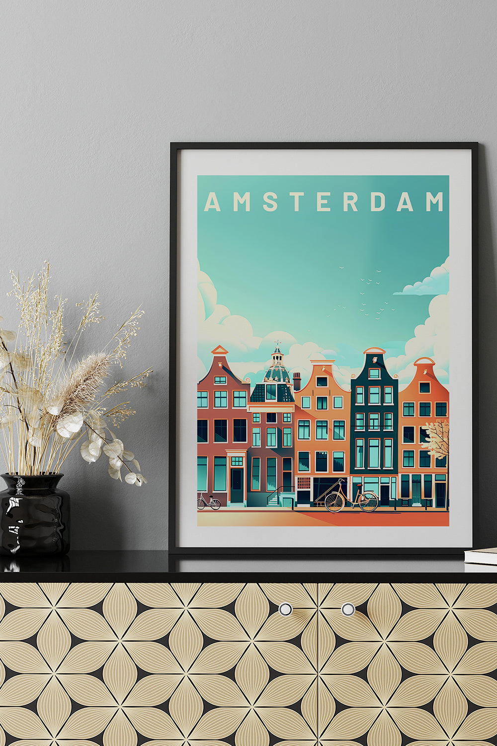 ODA.products-Amsterdam İllüstrasyon Şehi̇r Tablo-Tablo-1-Milagron.com