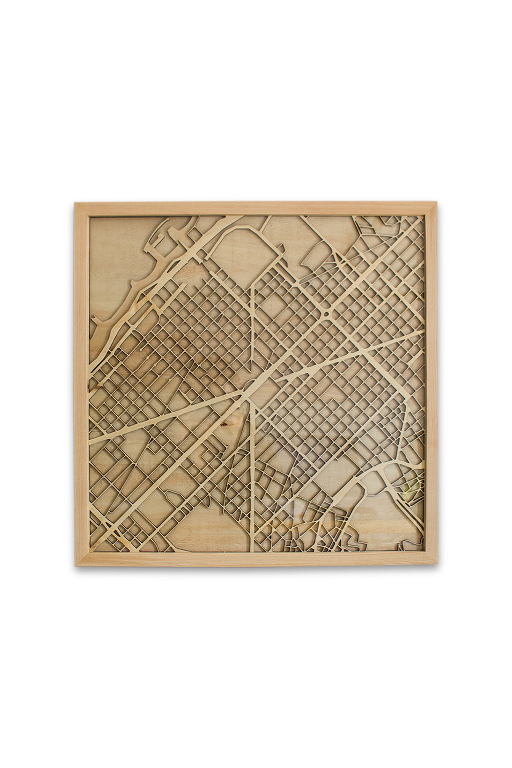 ODA.products-Barcelona Çerçeveli Ahşap Şehir Haritası-Duvar Dekorları-1-Milagron.com