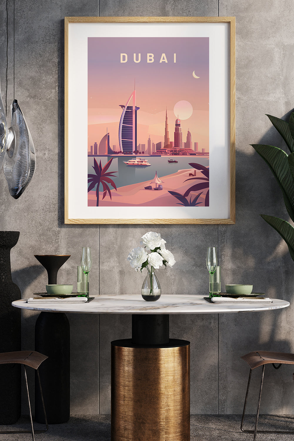 ODA.products-Dubai İllüstrasyon Şehir Tablo-Tablo-1-Milagron.com