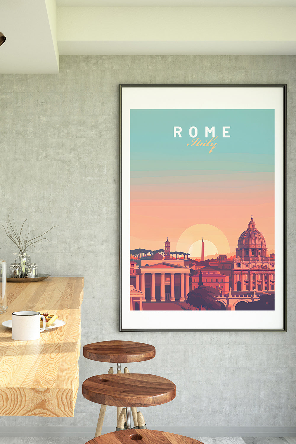 ODA.products-Rome İllüstrasyon Şehir Tablo-Tablo-1-Milagron.com