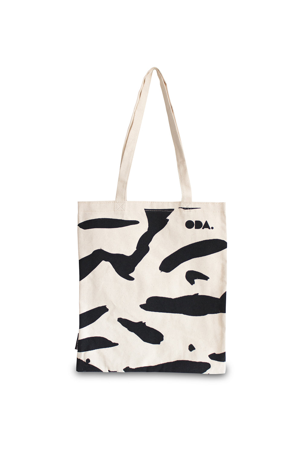 ODA.products-Siyah Beyaz Desenli Kanvas Çanta-Bez Çanta-1-Milagron.com