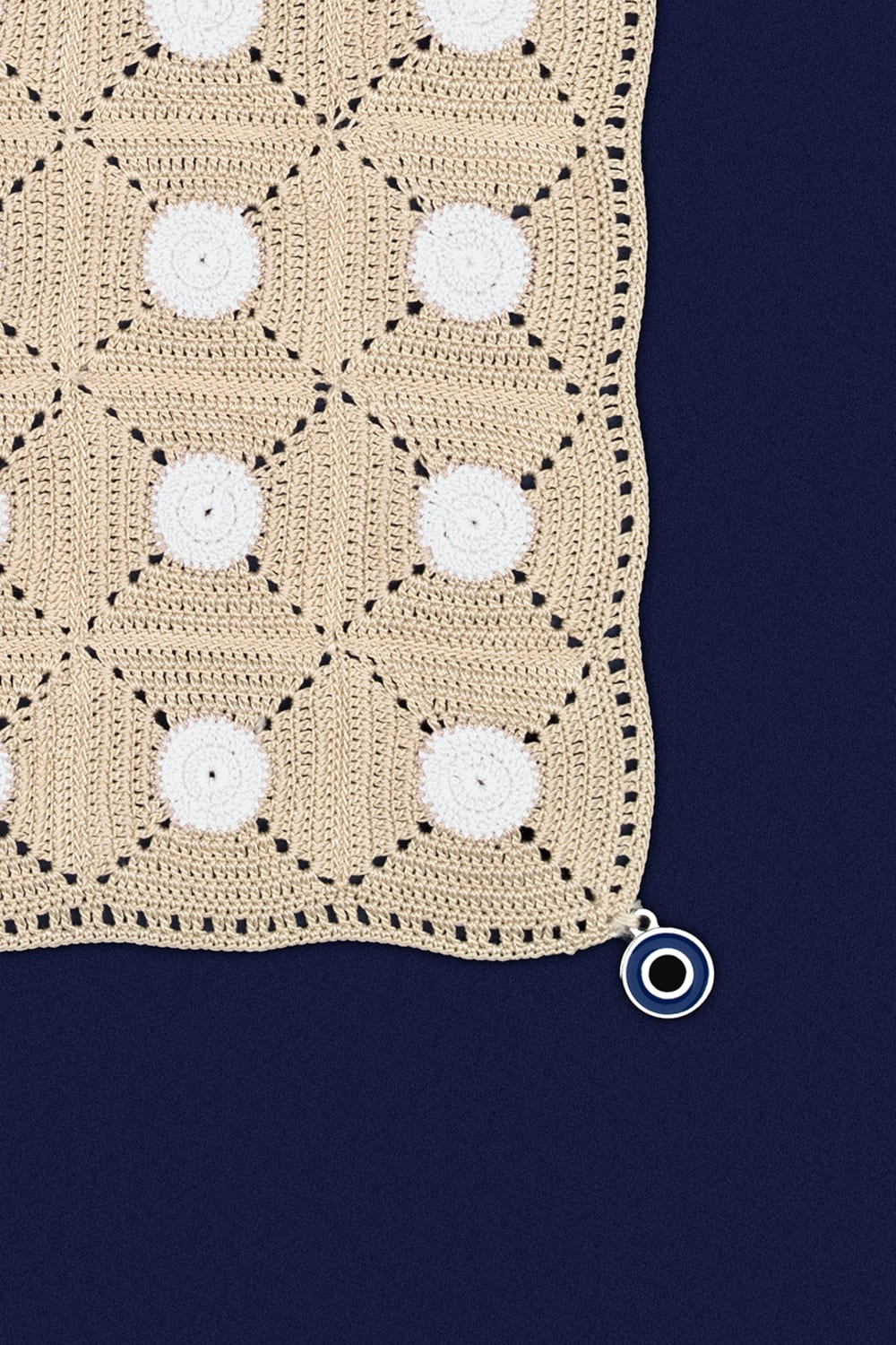 OHM Handmade-Bej Beyaz Tiny Dots El İşi Dantel Örtü-Dantel Örtüler-2-Milagron.com