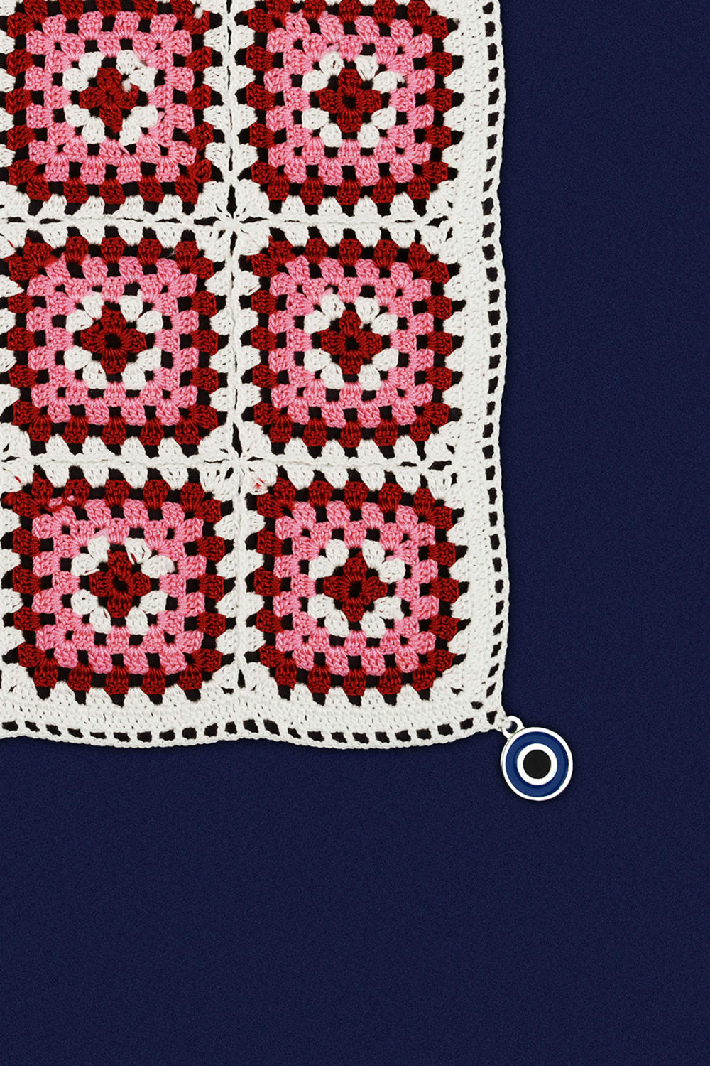 OHM Handmade-Beyaz Pembe Kırmızı Granny El İşi Dantel Örtü-Dantel Örtüler-2-Milagron.com