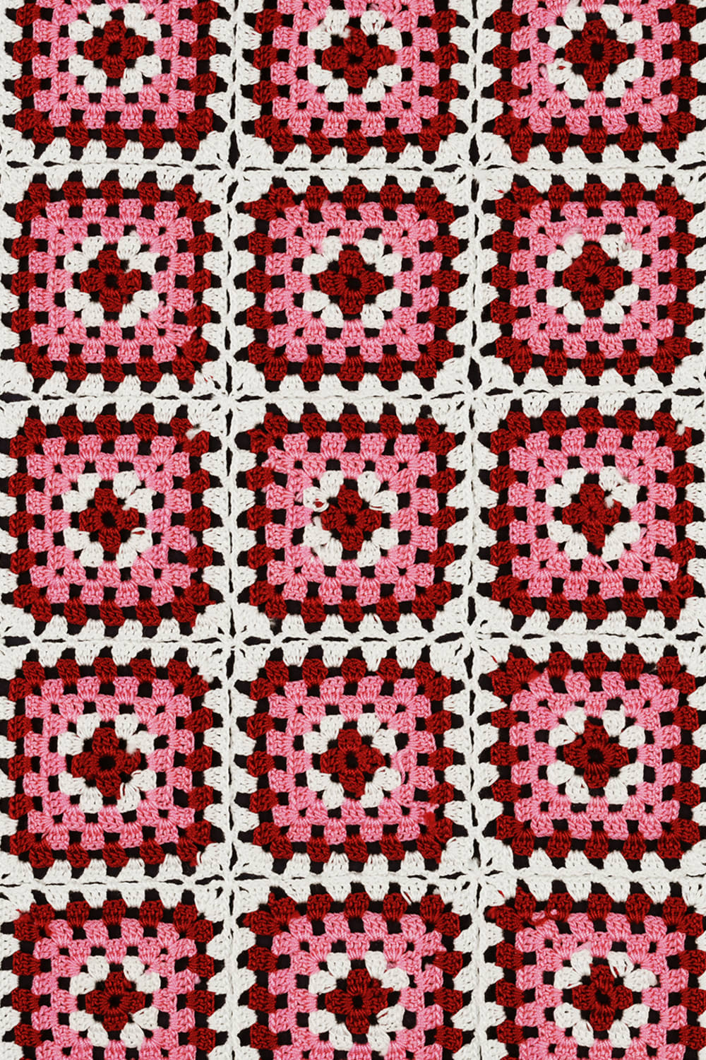 OHM Handmade-Beyaz Pembe Kırmızı Granny El İşi Dantel Örtü-Dantel Örtüler-3-Milagron.com