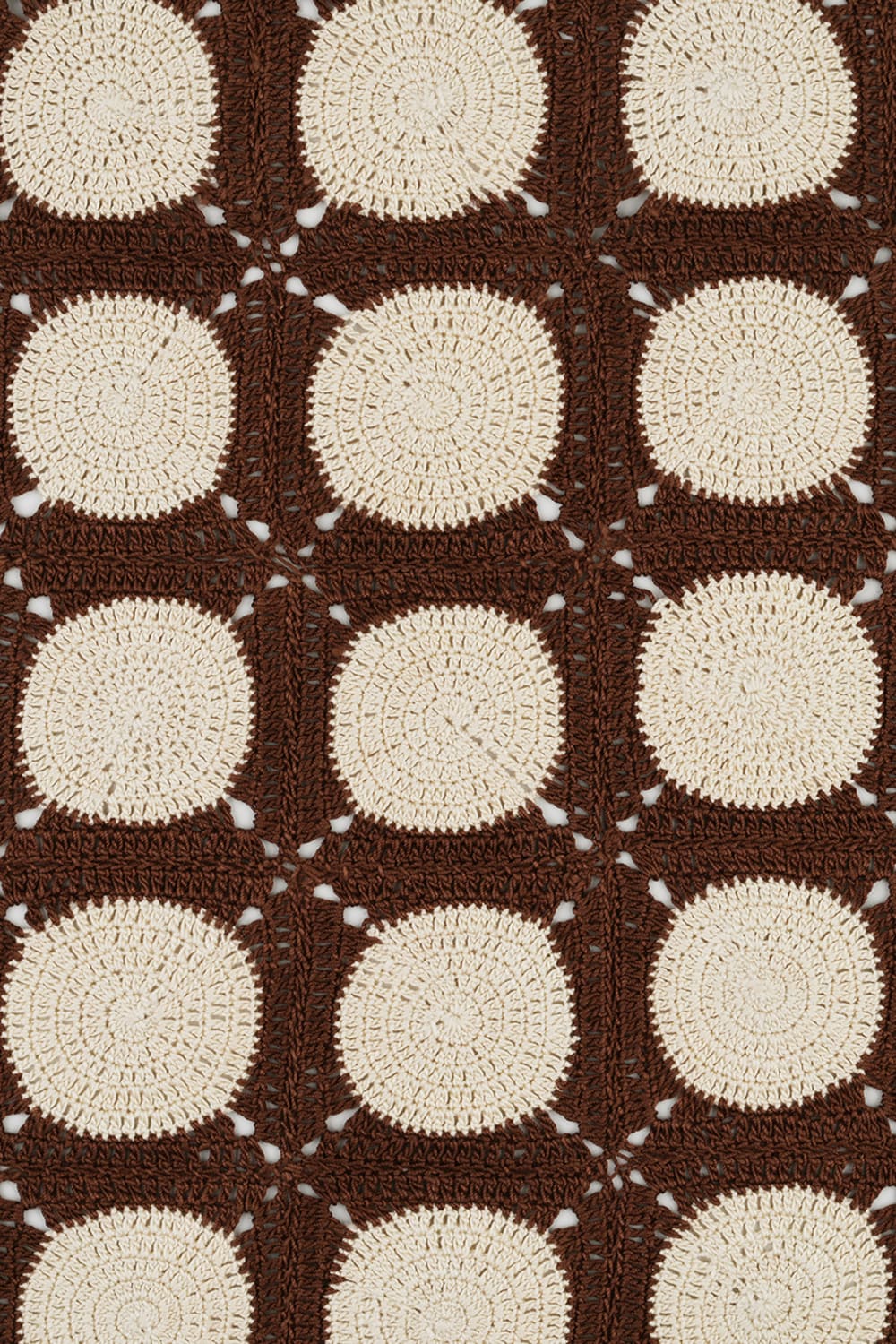 OHM Handmade-Kahverengi Bej Dots El İşi Dantel Örtü-Dantel Örtüler-3-Milagron.com