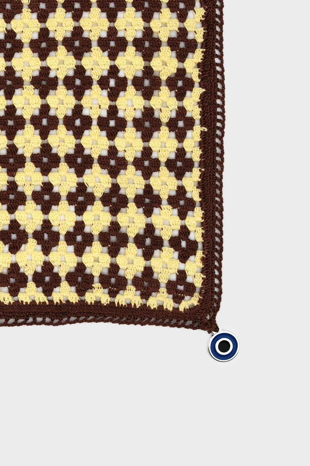 OHM Handmade-Kahverengi Sarı Optimist El İşi Dantel Örtü-Dantel Örtüler-2-Milagron.com