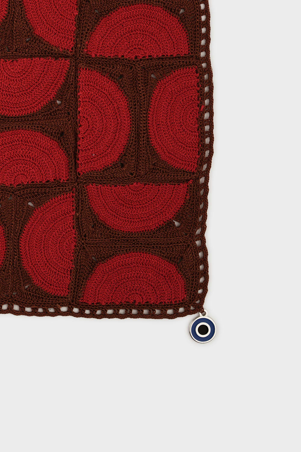 OHM Handmade-Kırmızı Kahverengi Circus El İşi Dantel Örtü-Dantel Örtüler-2-Milagron.com