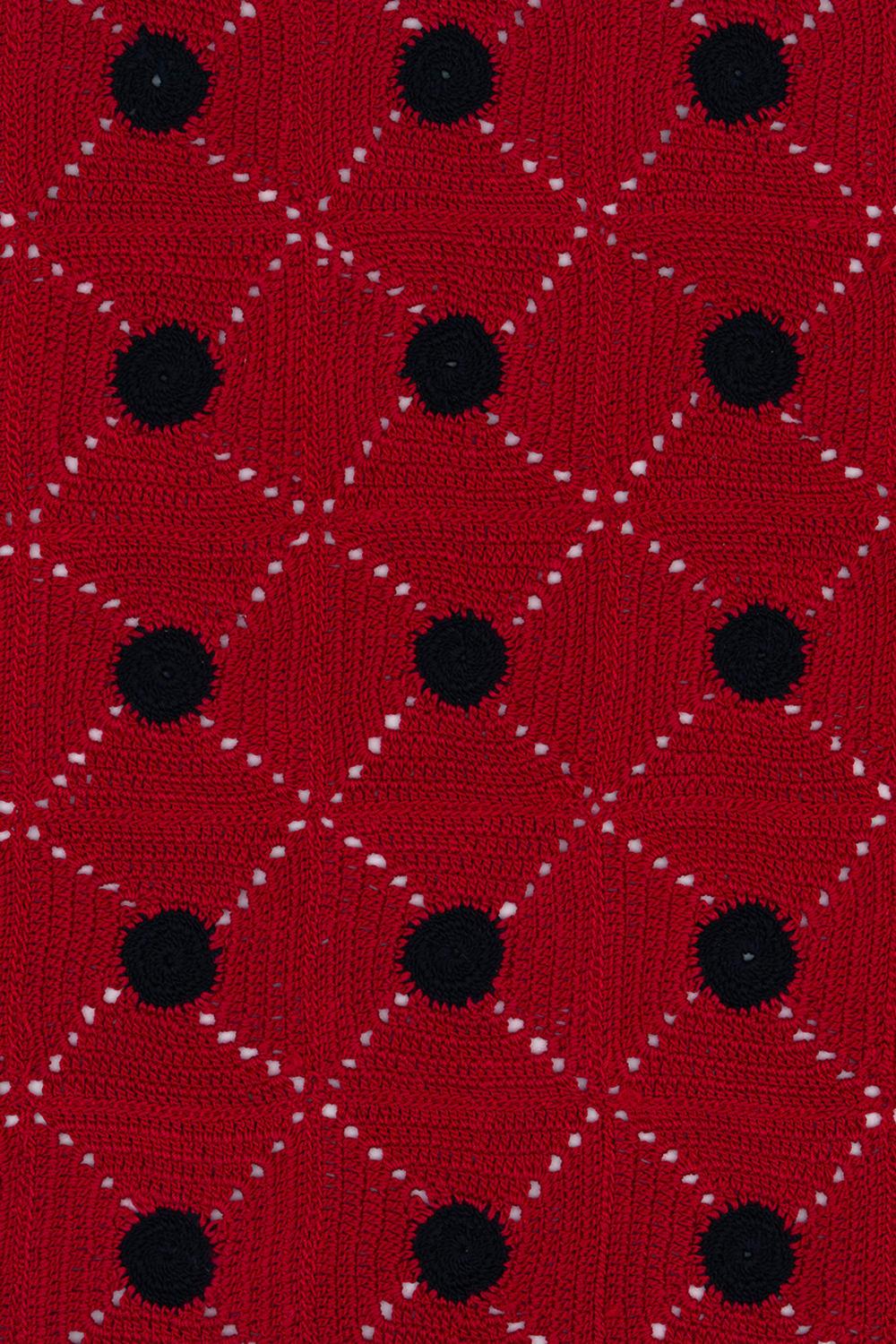 OHM Handmade-Kırmızı Siyah Tiny Dots El İşi Dantel Örtü-Dantel Örtüler-3-Milagron.com