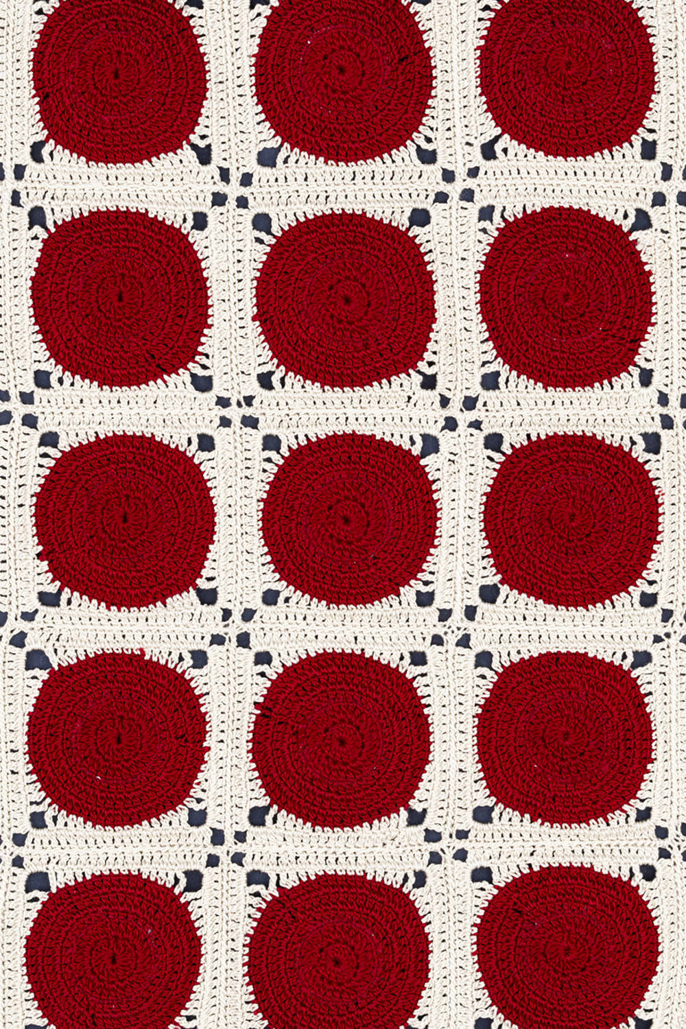 OHM Handmade-Krem Kırmızı Dots El İşi Dantel Örtü-Dantel Örtüler-4-Milagron.com