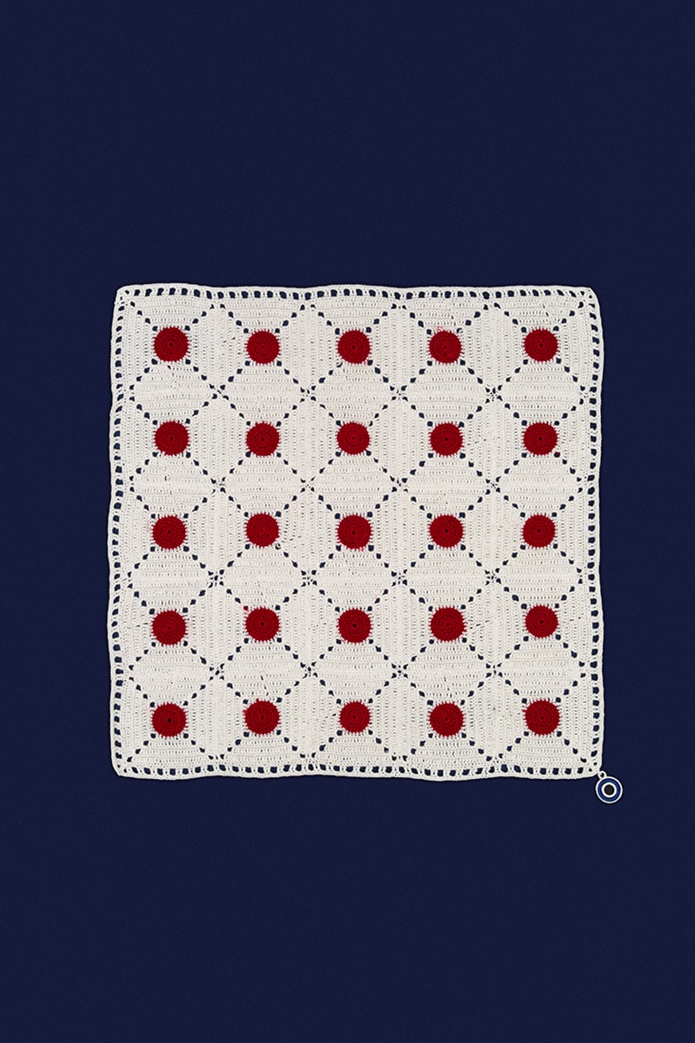 OHM Handmade-Krem Kırmızı Tiny Dots El İşi Dantel Örtü-Dantel Örtüler-1-Milagron.com