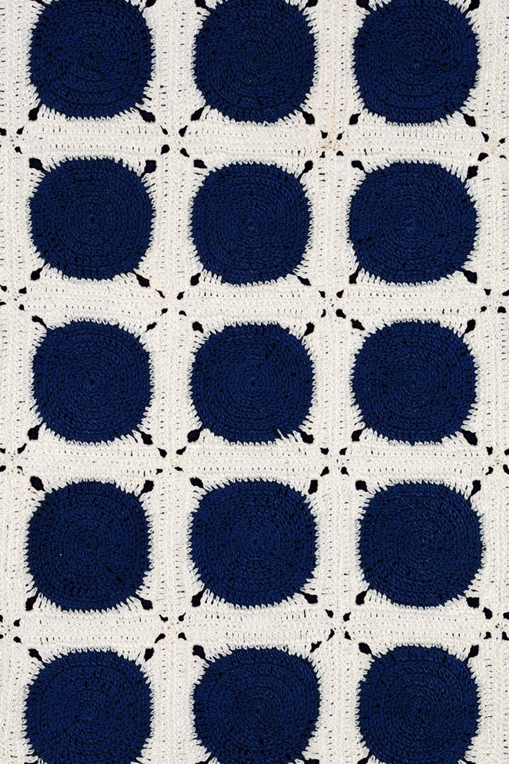 OHM Handmade-Krem Lacivert Dots El İşi Dantel Örtü-Dantel Örtüler-3-Milagron.com