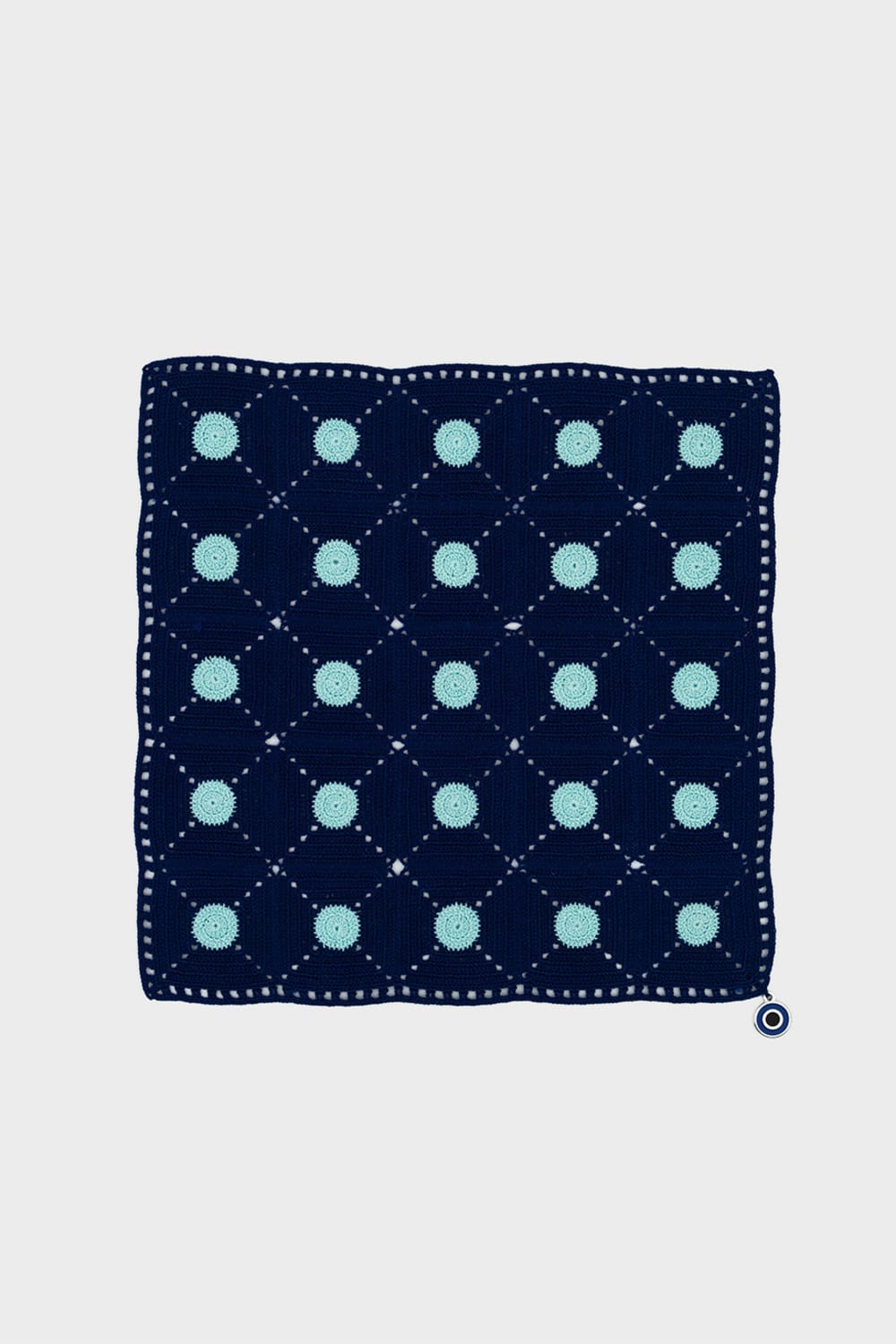 OHM Handmade-Lacivert Mavi Tiny Dots El İşi Dantel-Dantel Örtüler-1-Milagron.com