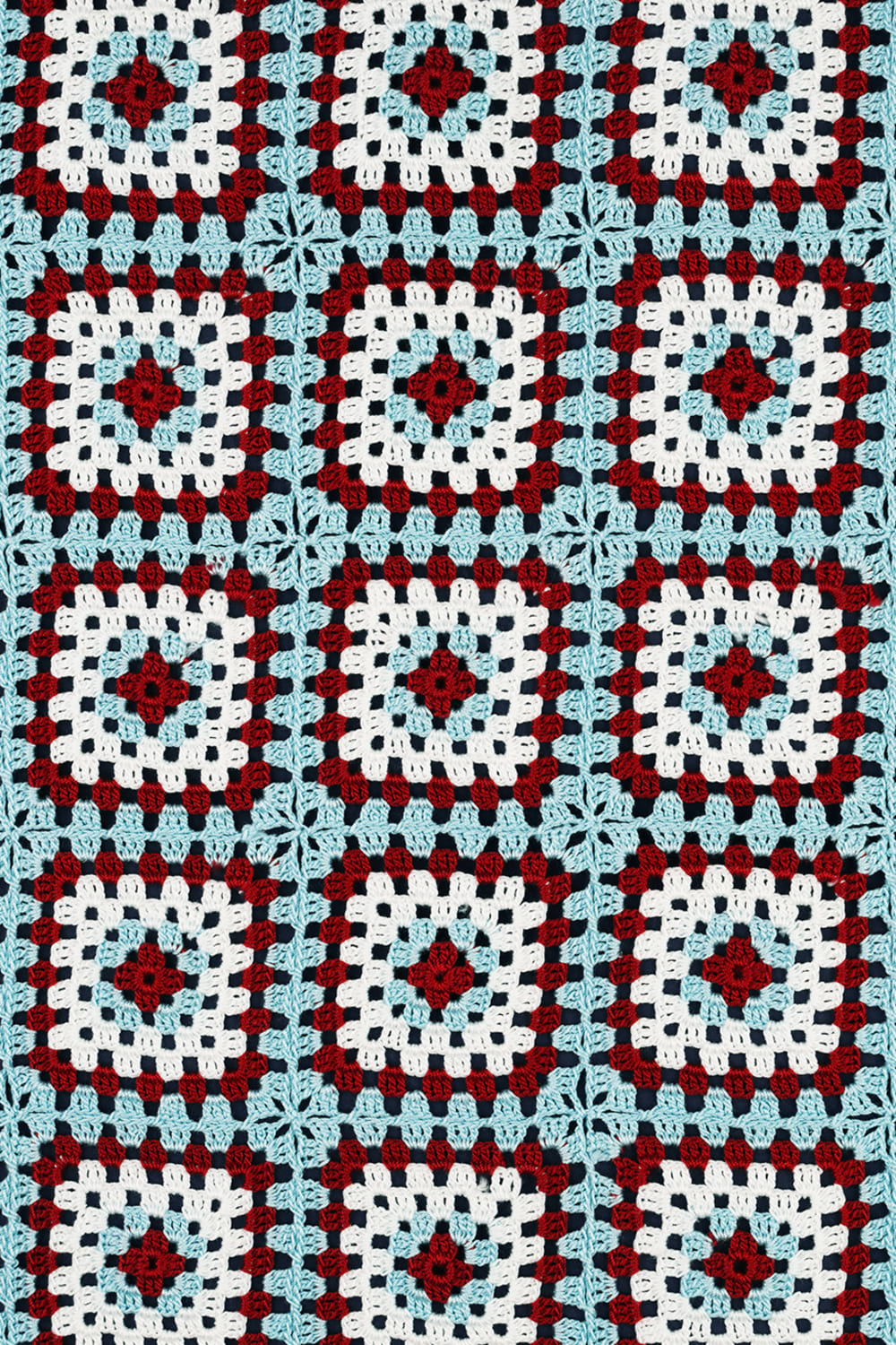 OHM Handmade-Mavi Kırmızı Beyaz Granny El İşi Dantel Örtü-Dantel Örtüler-3-Milagron.com