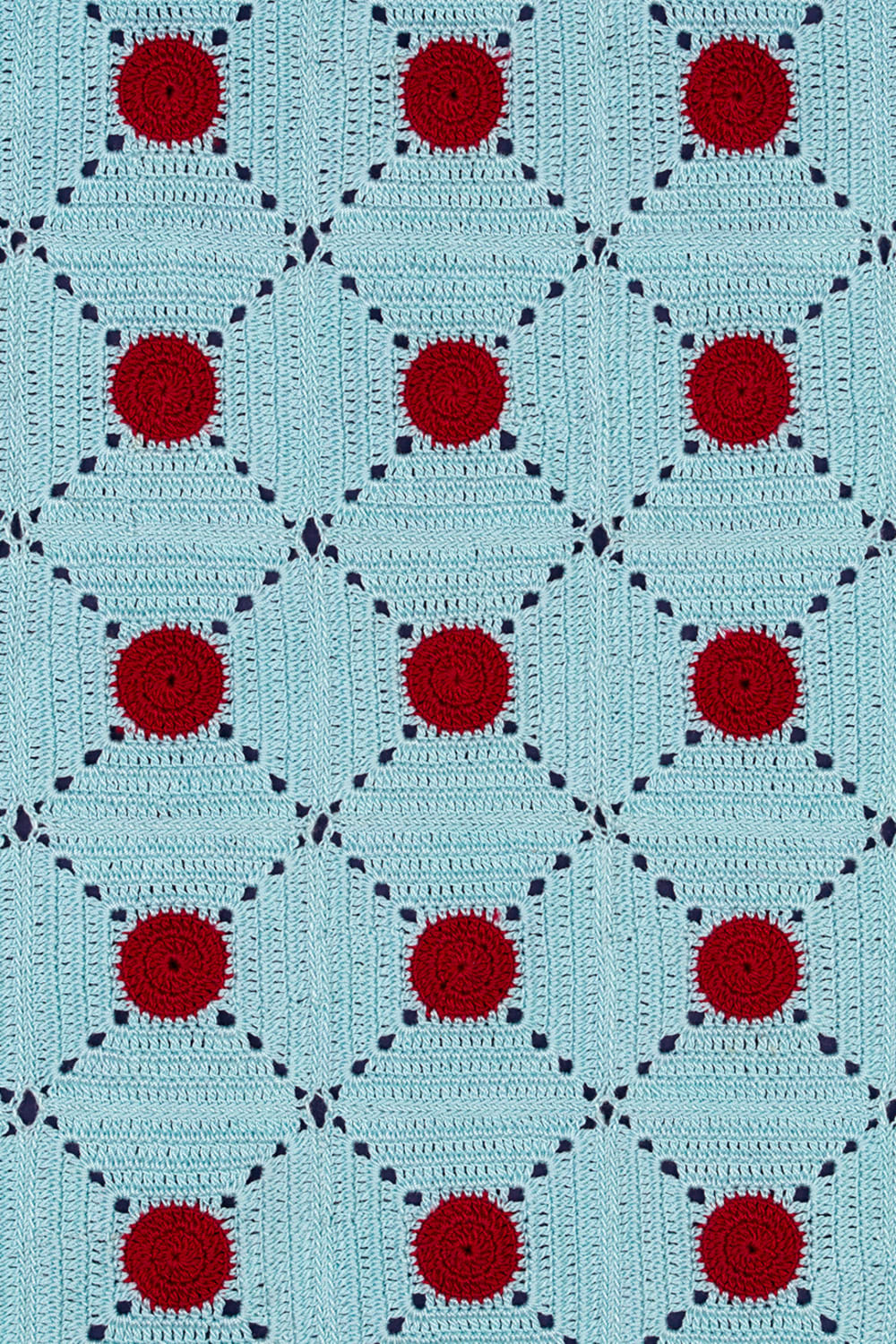 OHM Handmade-Mavi Kırmızı Tiny Dots El İşi Dantel Örtü-Dantel Örtüler-3-Milagron.com