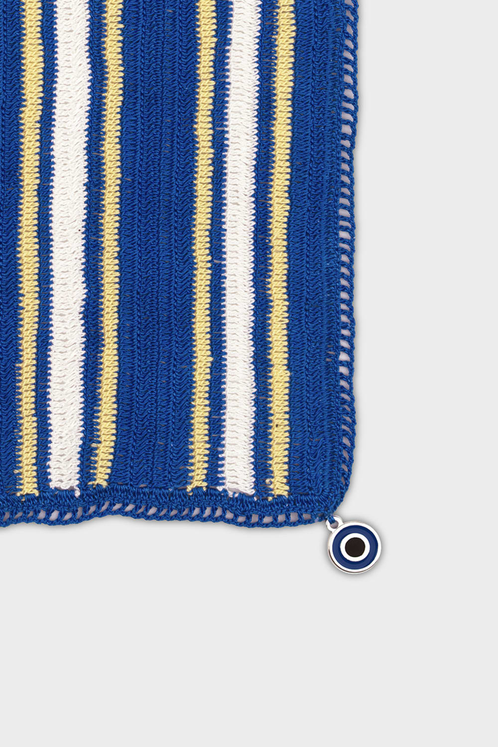 OHM Handmade-Mavi Sarı Krem Stripes El İşi Dantel Örtü-Dantel Örtüler-2-Milagron.com