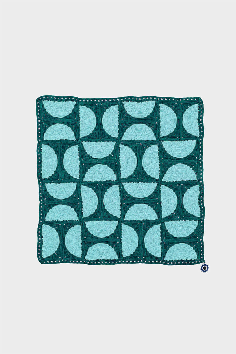 OHM Handmade-Mavi Yeşil Circus El İşi Dantel Örtü-Dantel Örtüler-1-Milagron.com