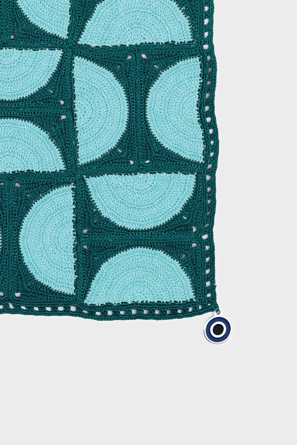 OHM Handmade-Mavi Yeşil Circus El İşi Dantel Örtü-Dantel Örtüler-2-Milagron.com