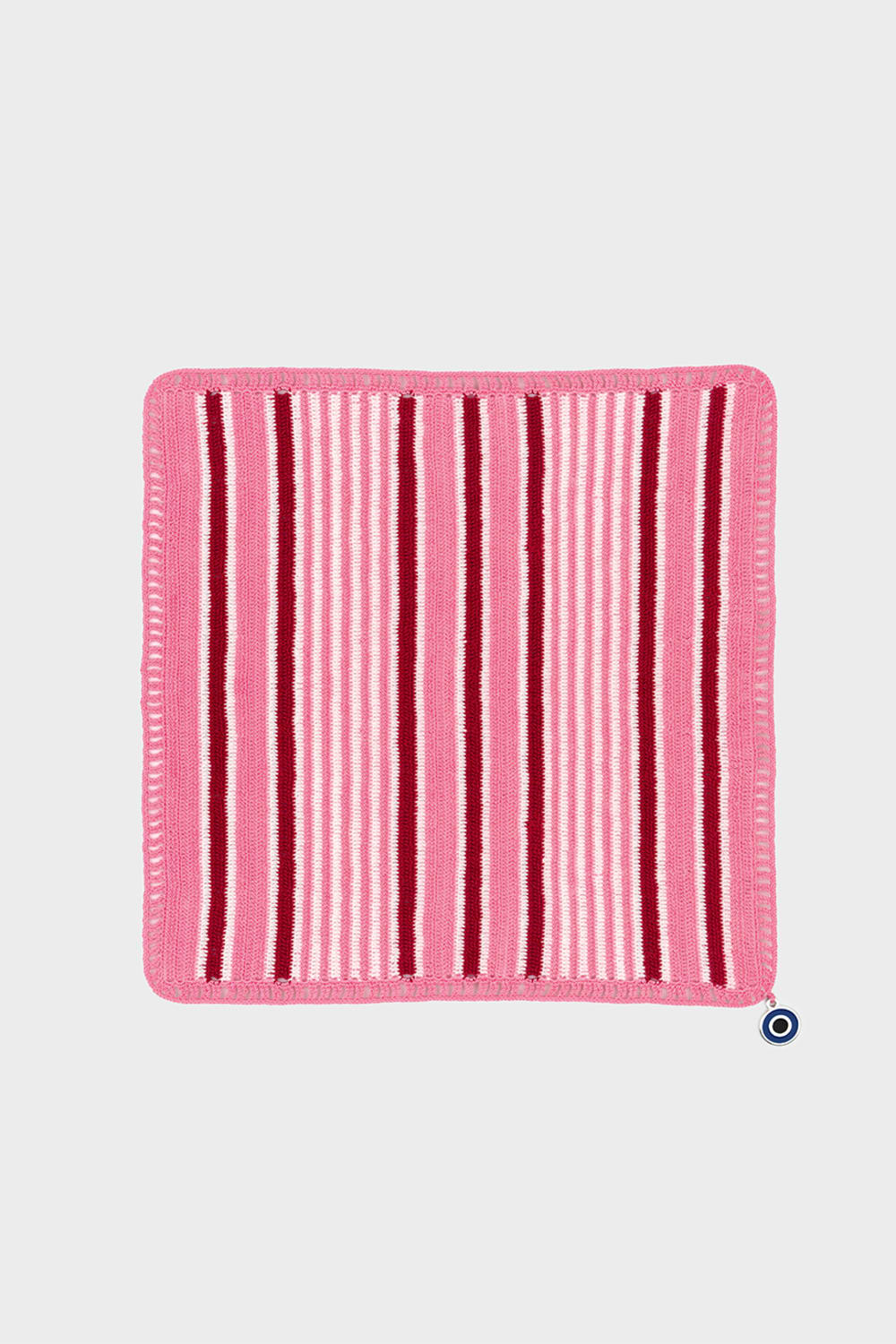 OHM Handmade-Pembe Beyaz Kırmızı Multi Stripes El İşi Dantel Örtü-Dantel Örtüler-1-Milagron.com