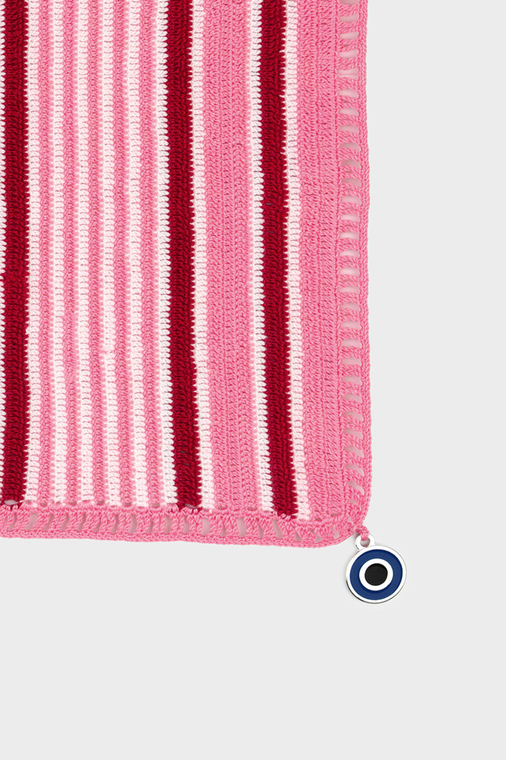 OHM Handmade-Pembe Beyaz Kırmızı Multi Stripes El İşi Dantel Örtü-Dantel Örtüler-2-Milagron.com