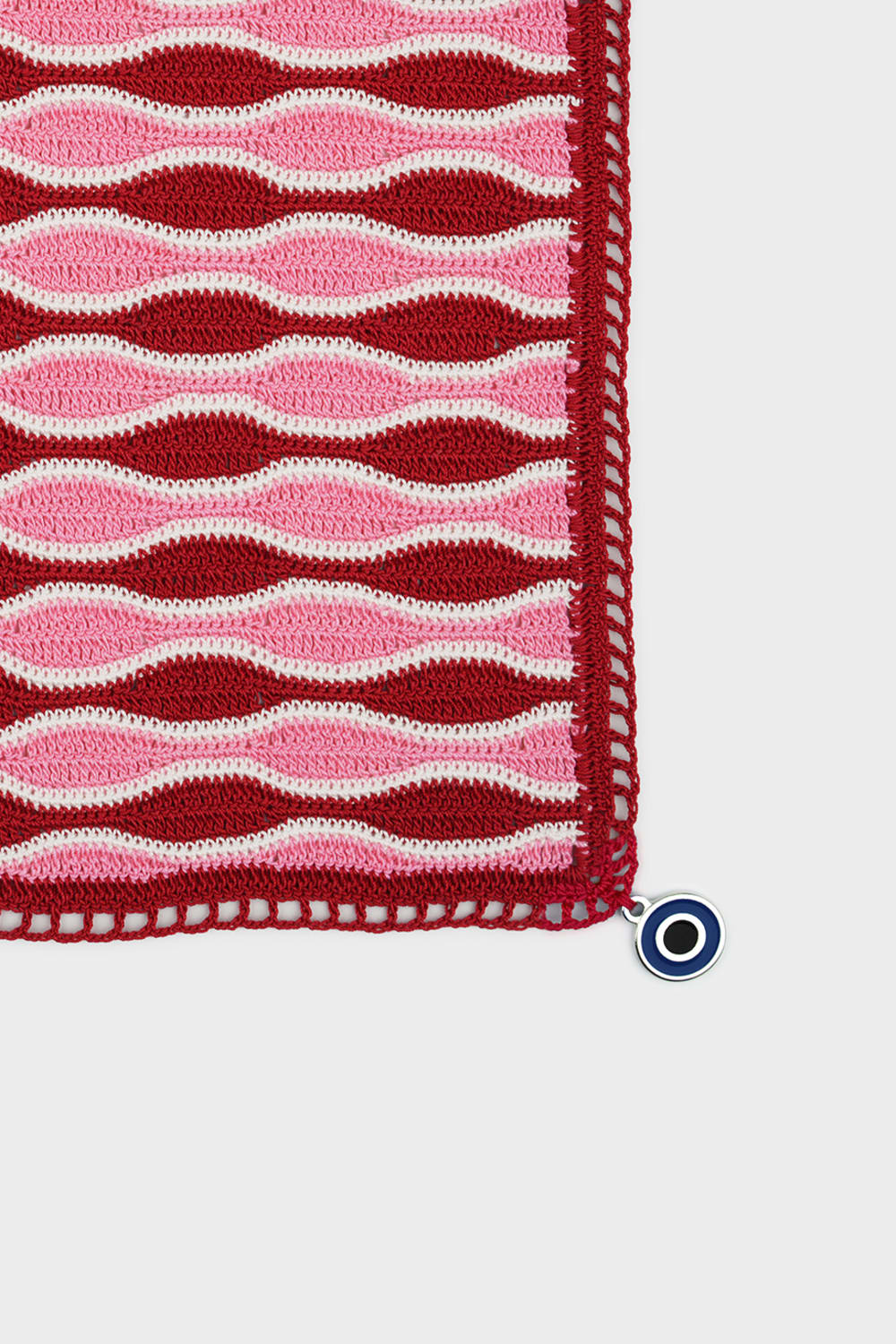 OHM Handmade-Pembe Krem Kırmızı Waves El İşi Dantel Örtü-Dantel Örtüler-2-Milagron.com