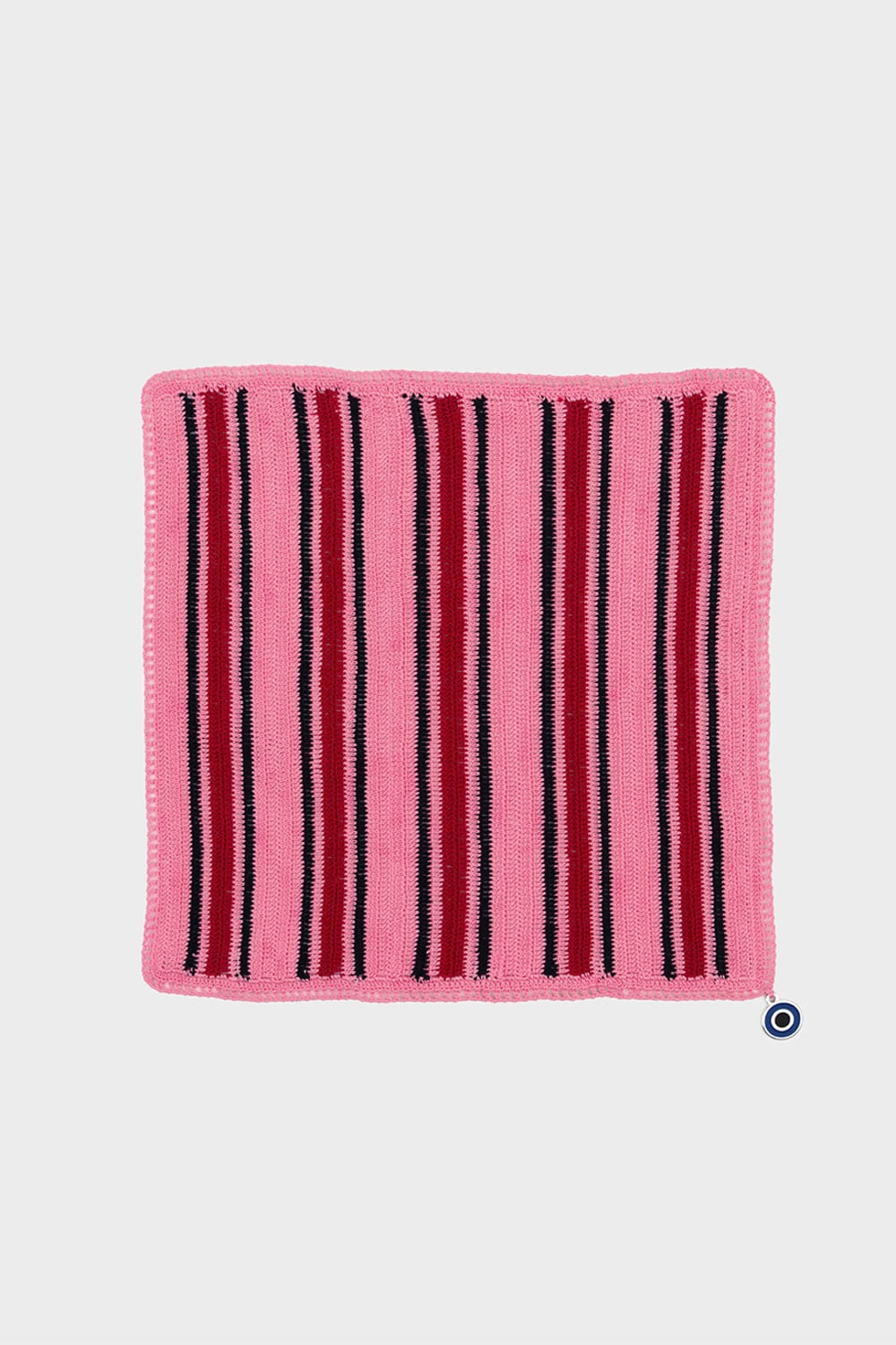 OHM Handmade-Pembe Siyah Kırmızı Stripes El İşi Dantel Örtü-Dantel Örtüler-1-Milagron.com