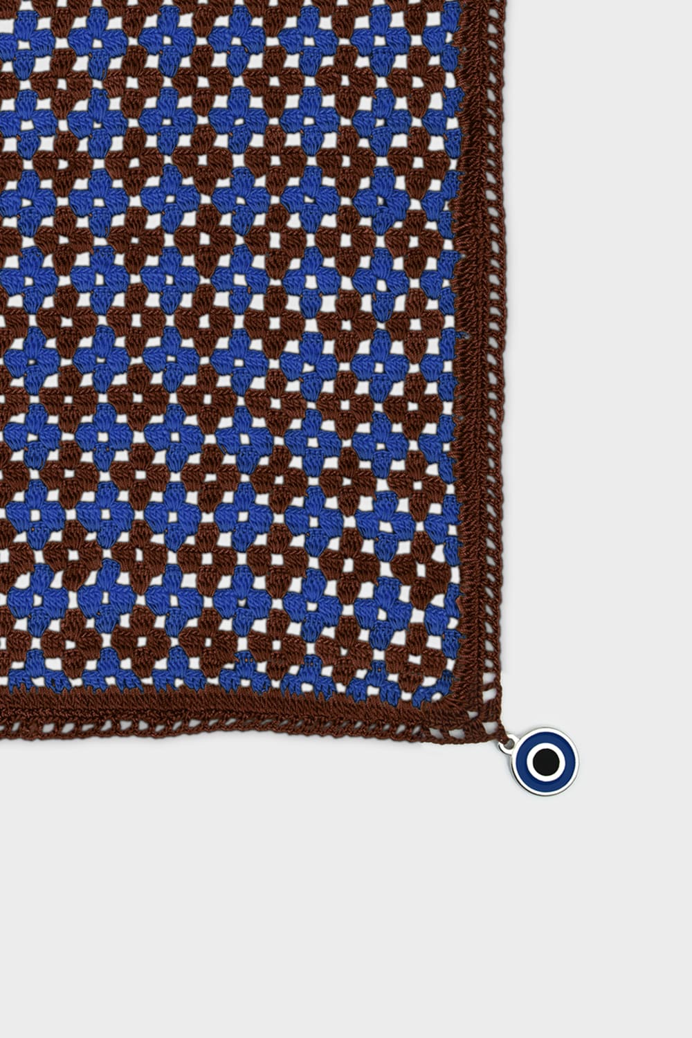 OHM Handmade-Saks Kahverengi Optimist El İşi Dantel Örtü-Dantel Örtüler-2-Milagron.com