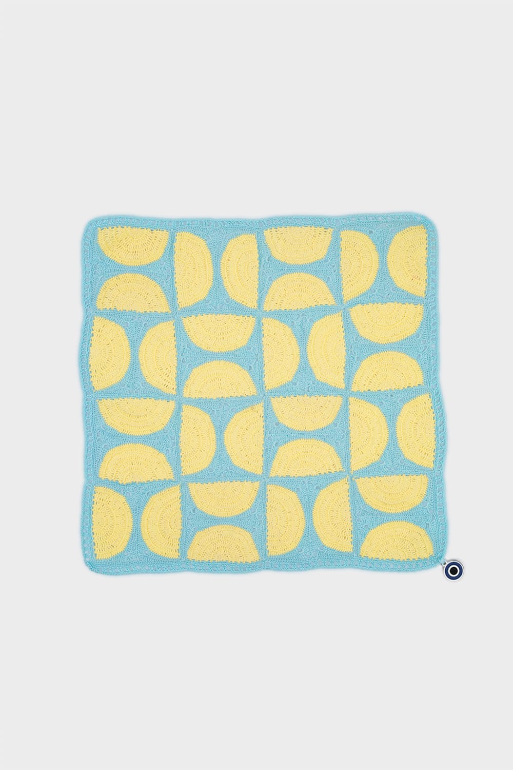 OHM Handmade-Sarı Mavi Circus El İşi Dantel Örtü-Dantel Örtüler-1-Milagron.com