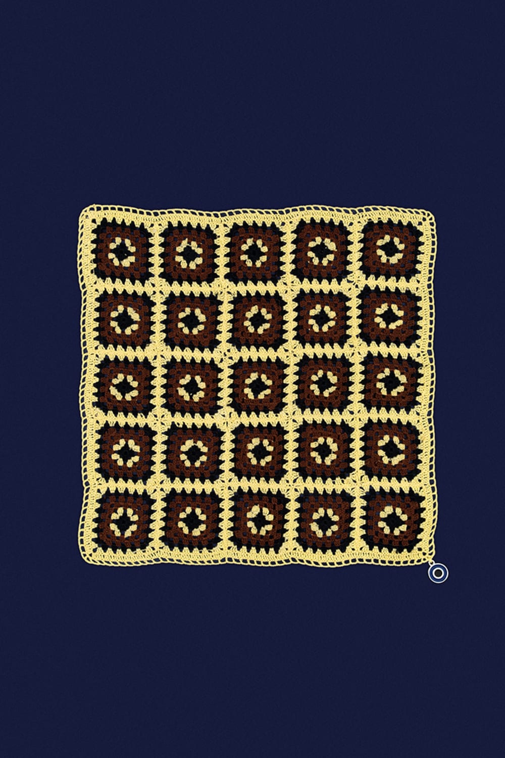 OHM Handmade-Sarı Siyah Kahverengi Granny El İşi Dantel Örtü-Dantel Örtüler-1-Milagron.com