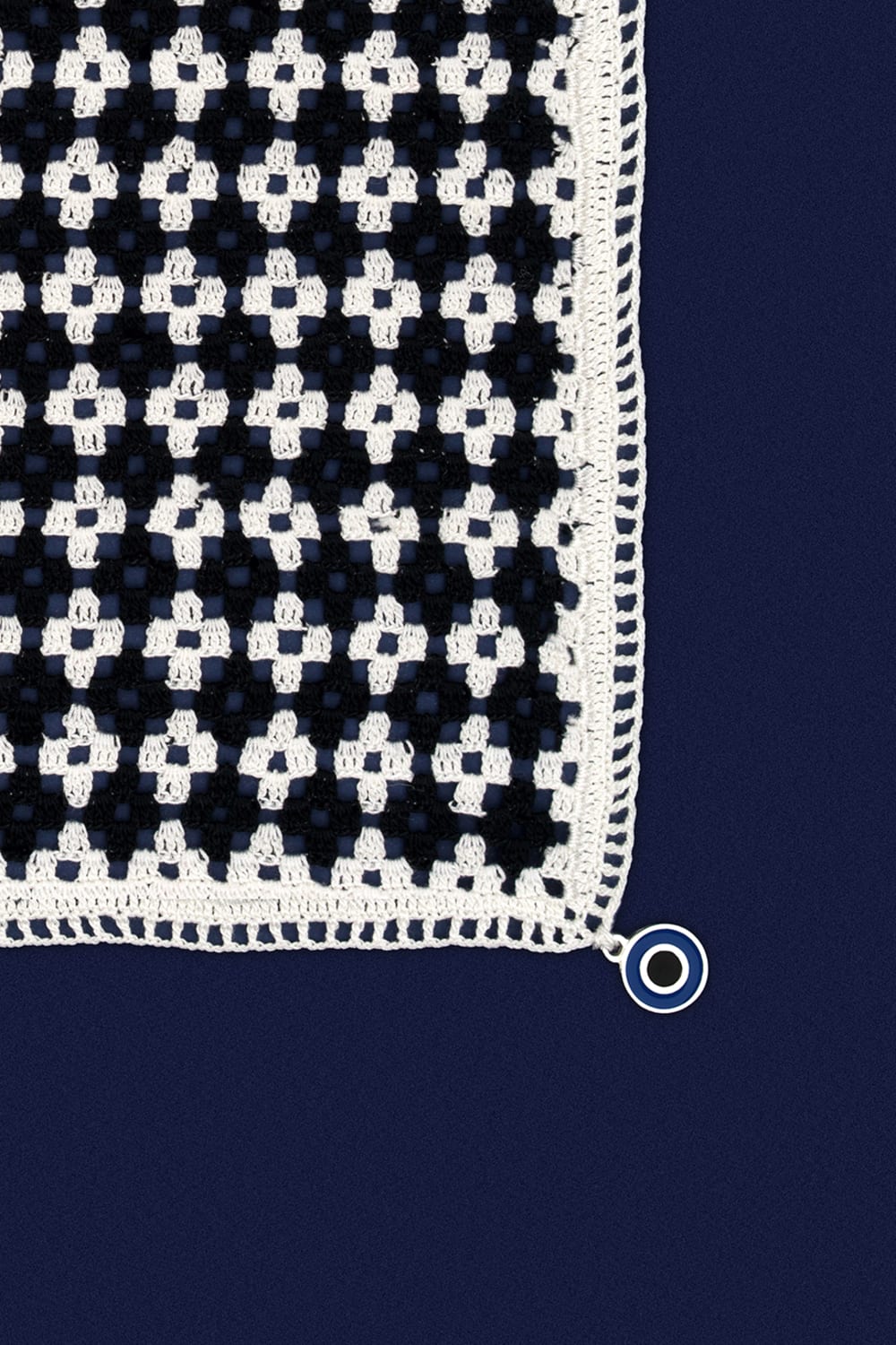 OHM Handmade-Siyah Krem Optimist El İşi Dantel Örtü-Dantel Örtüler-2-Milagron.com