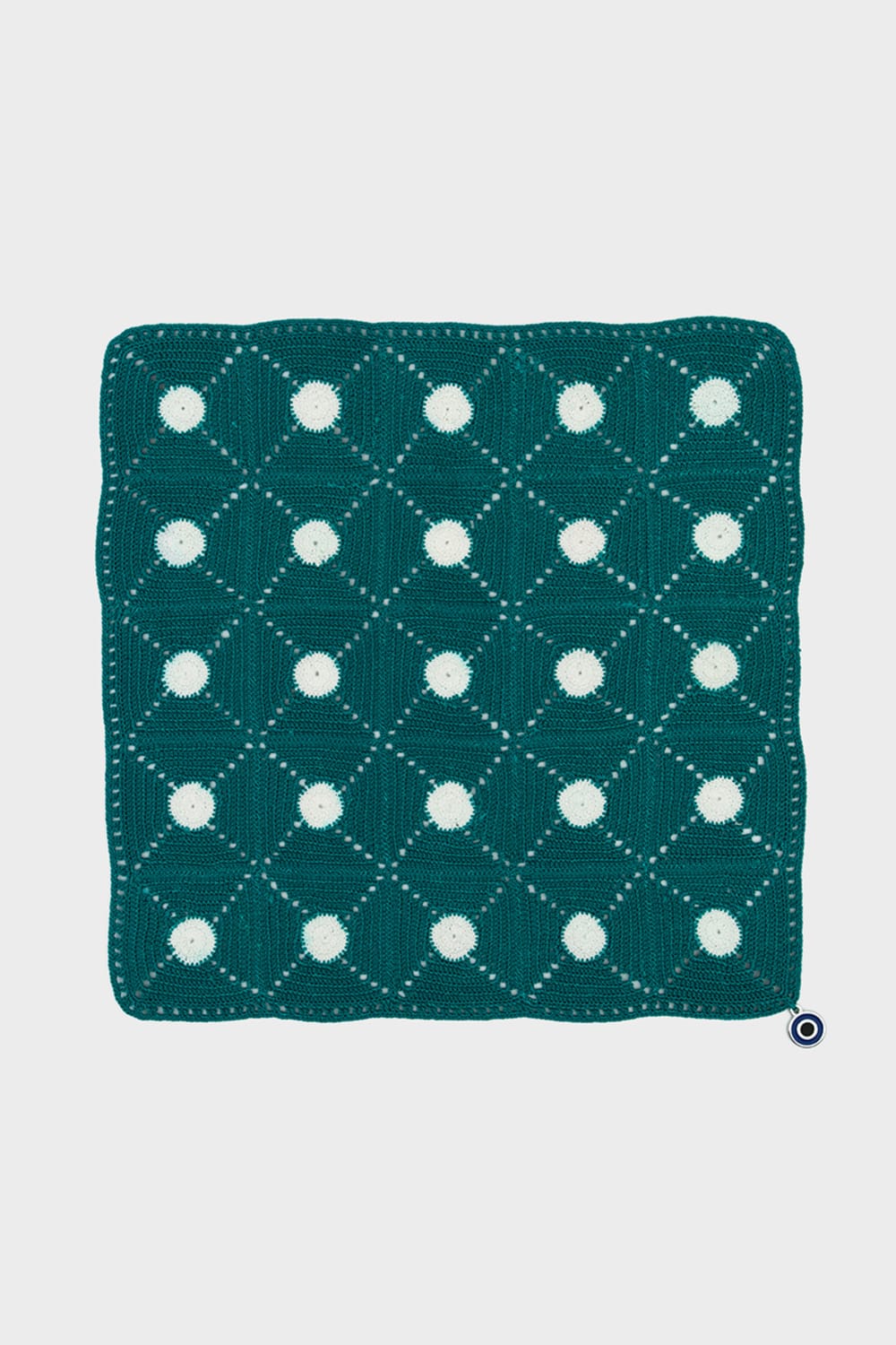 OHM Handmade-Yeşil Beyaz Tiny Dots El İşi Dantel Örtü-Dantel Örtüler-1-Milagron.com