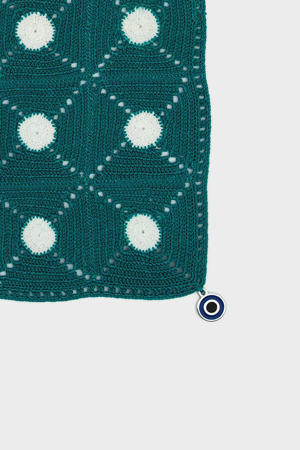 OHM Handmade-Yeşil Beyaz Tiny Dots El İşi Dantel Örtü-Dantel Örtüler-2-Milagron.com