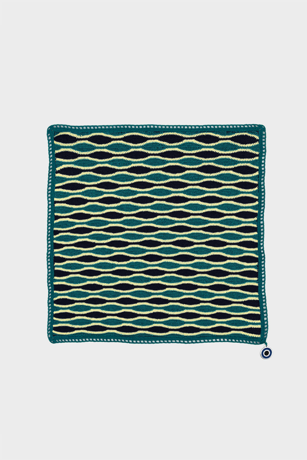 OHM Handmade-Yeşil Sarı Siyah Waves El İşi Dantel Örtü-Dantel Örtüler-1-Milagron.com