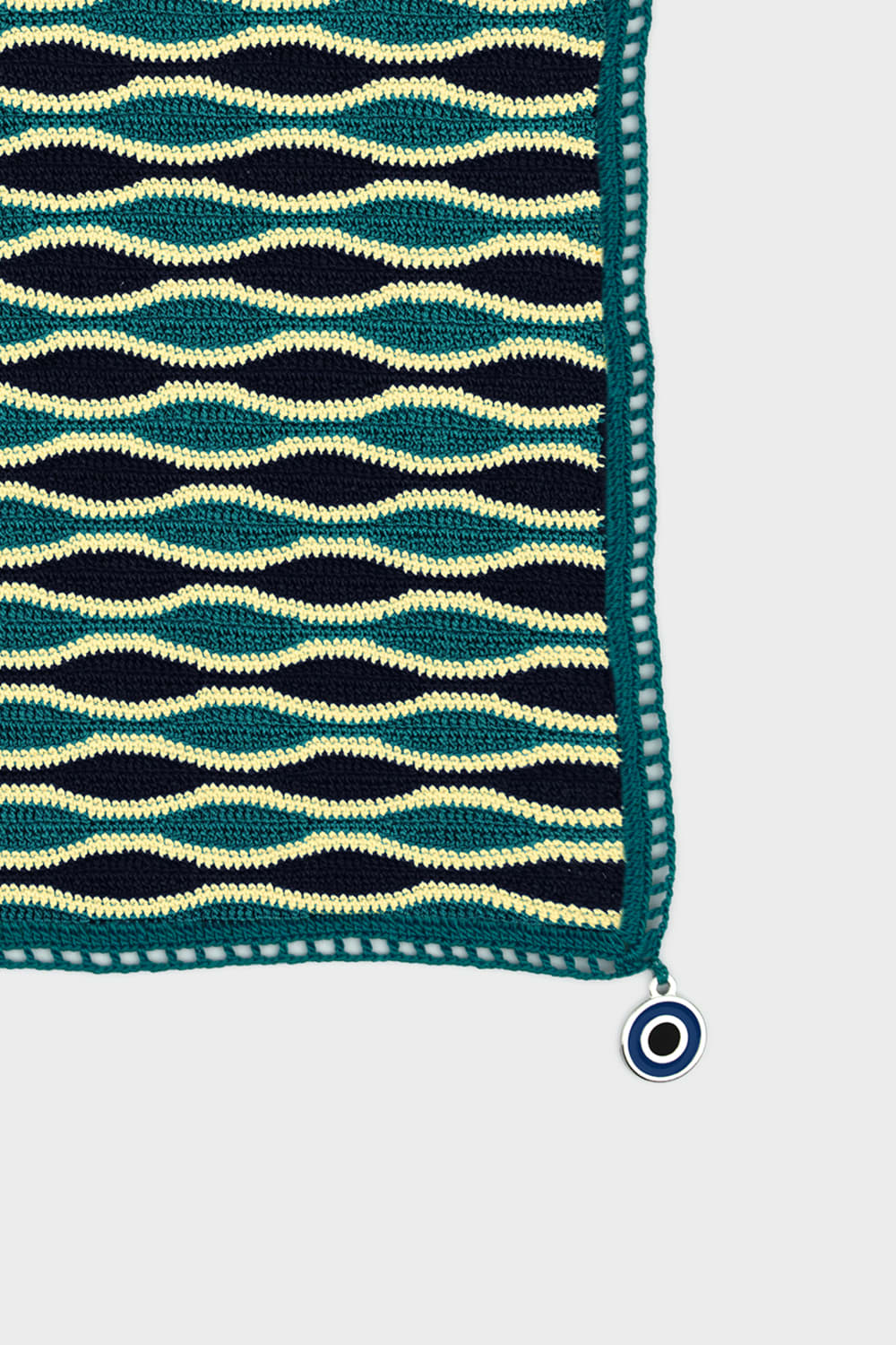 OHM Handmade-Yeşil Sarı Siyah Waves El İşi Dantel Örtü-Dantel Örtüler-2-Milagron.com