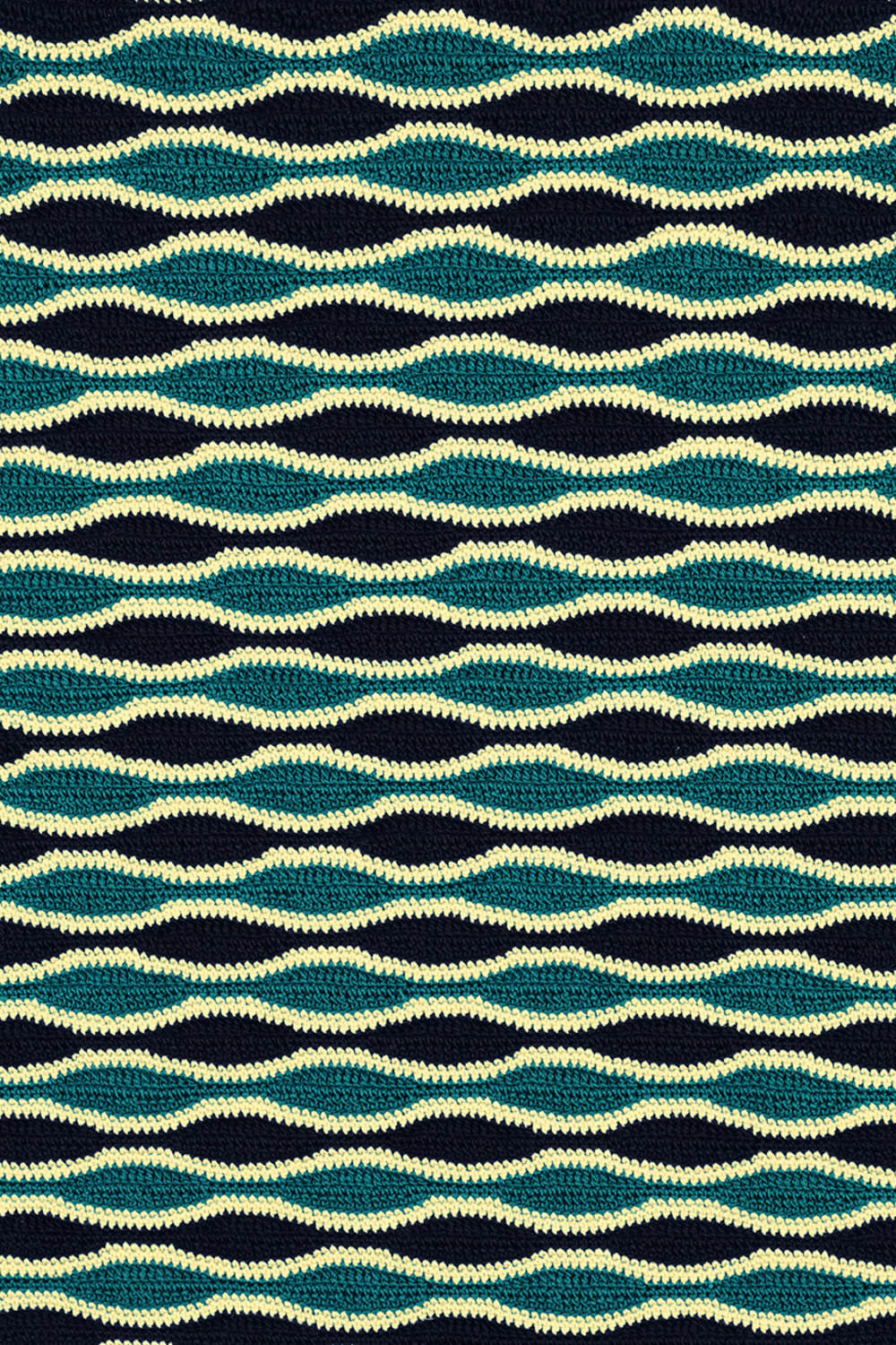 OHM Handmade-Yeşil Sarı Siyah Waves El İşi Dantel Örtü-Dantel Örtüler-3-Milagron.com